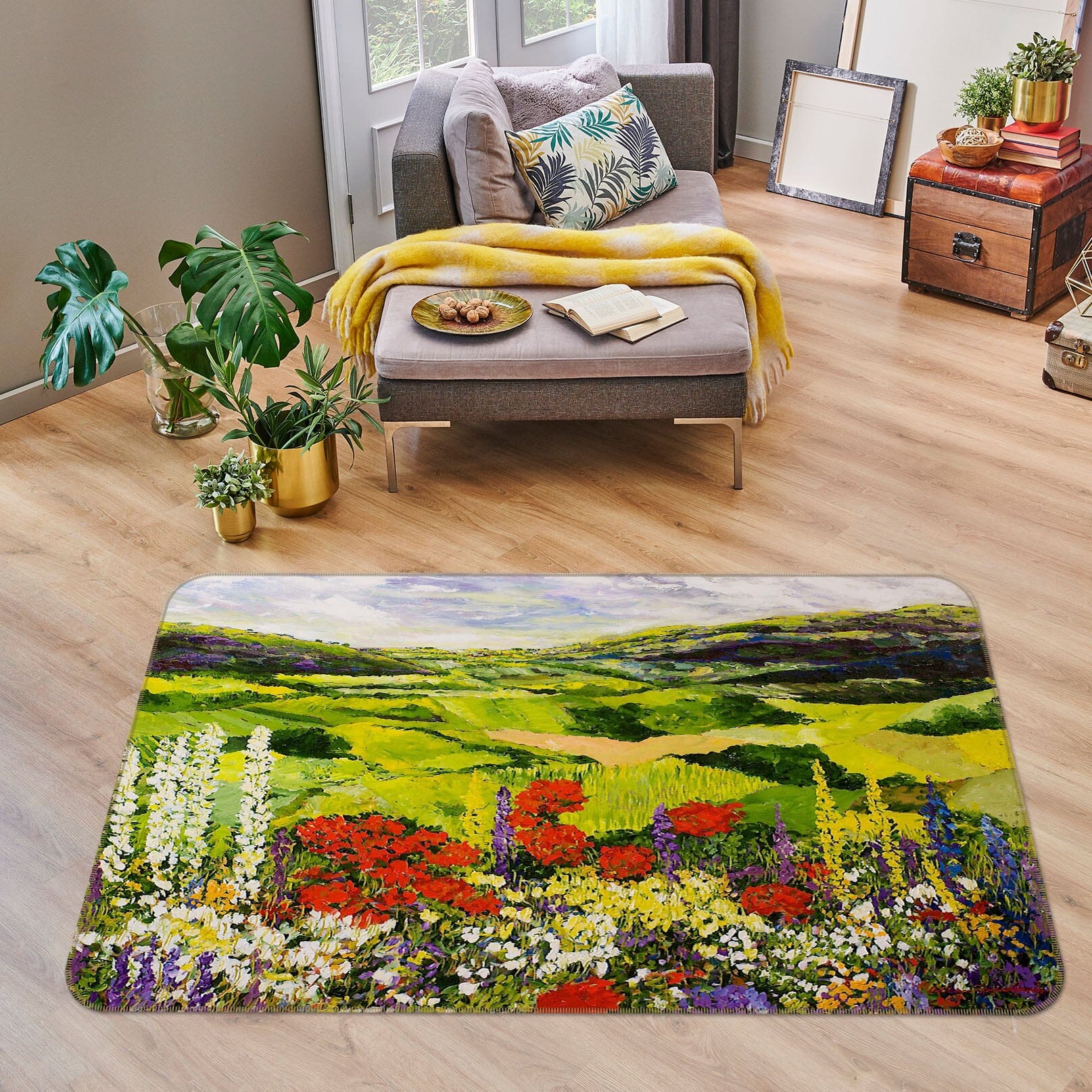 3D Garden Aroma 1042 Allan P. Friedlander Rug Non Slip Rug Mat Mat AJ Creativity Home