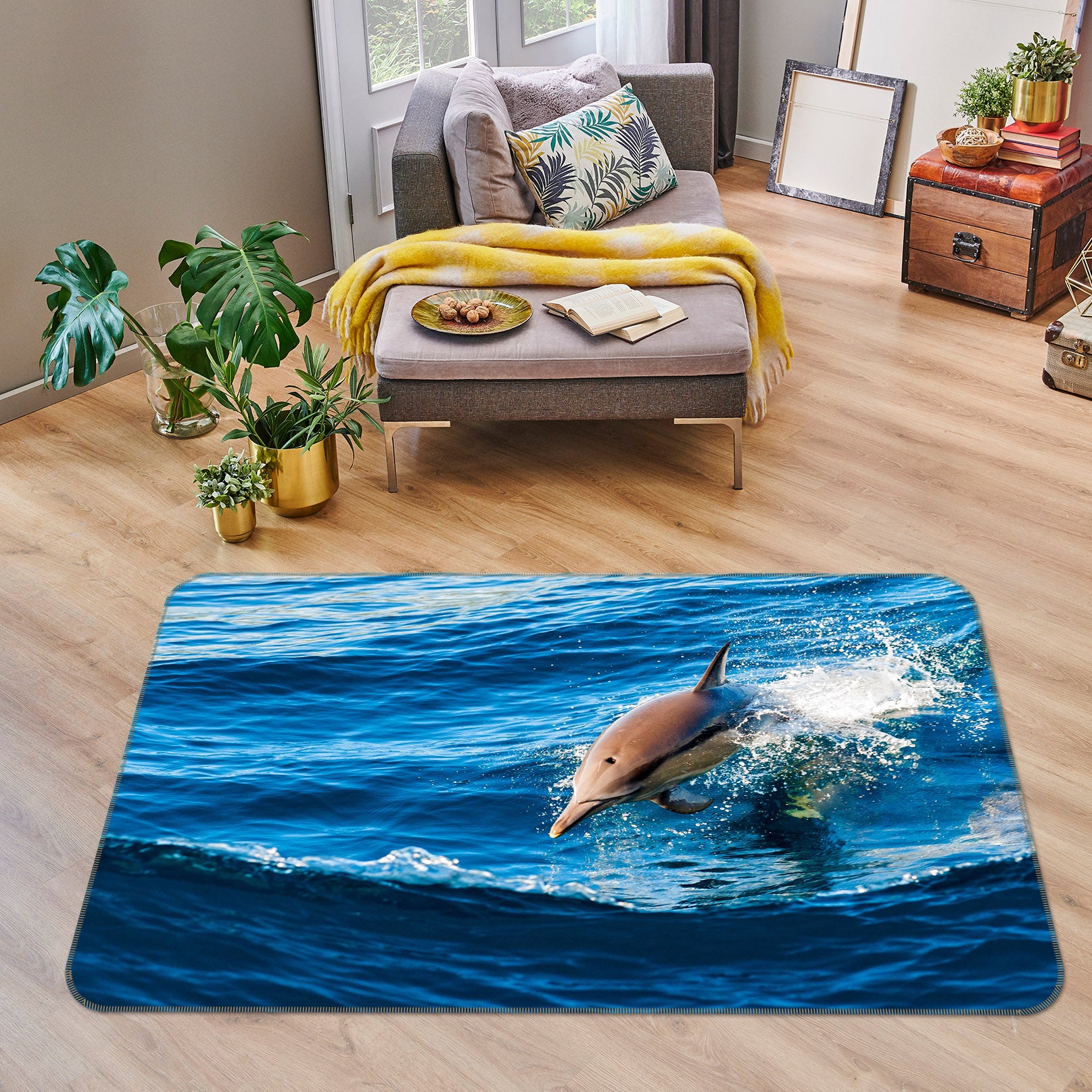 3D Jump Dolphins 38112 Animal Non Slip Rug Mat