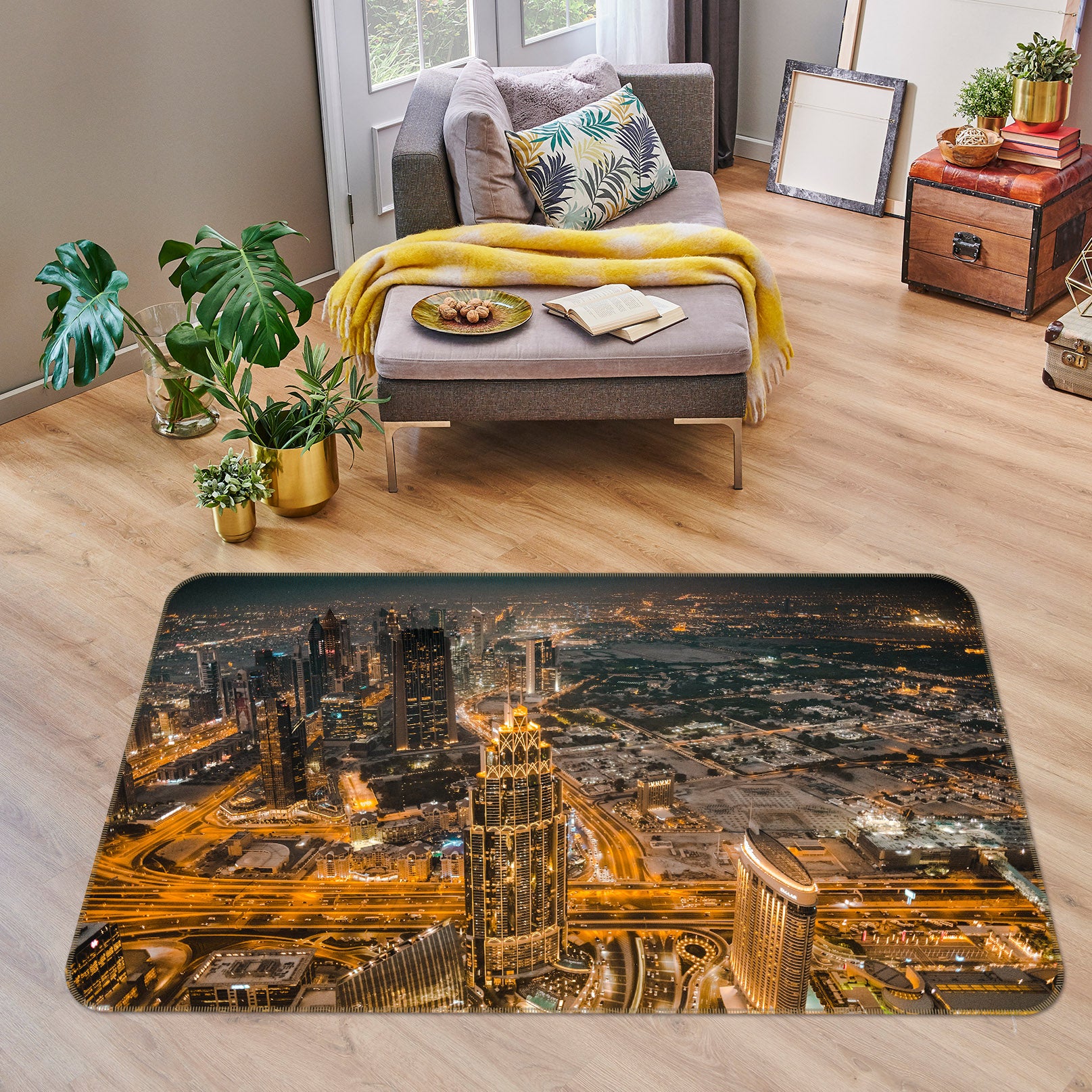 3D City Building 36124 Non Slip Rug Mat