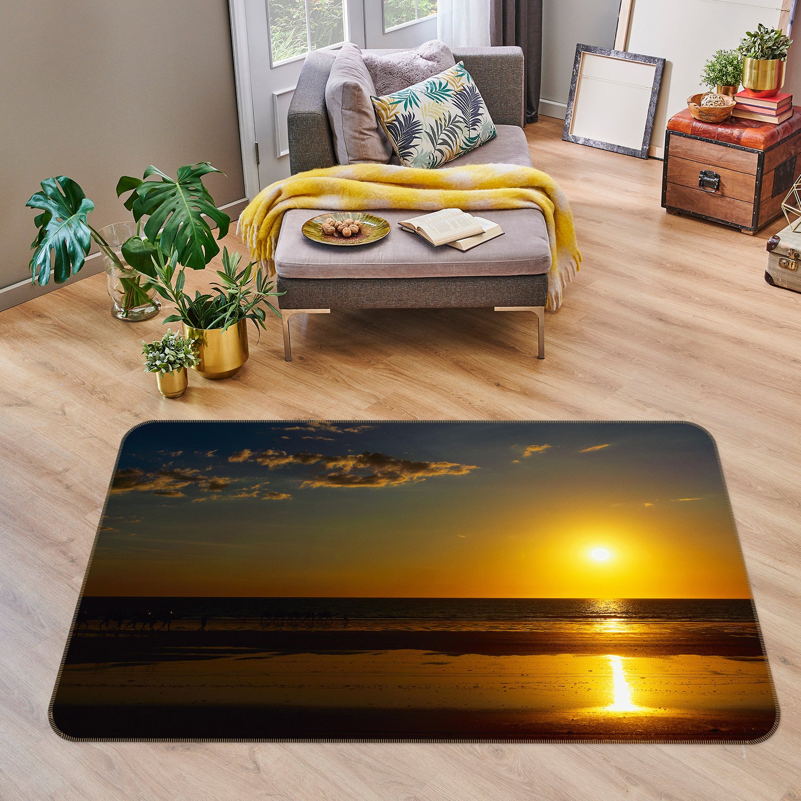 3D Sunset Glow 75273 Non Slip Rug Mat