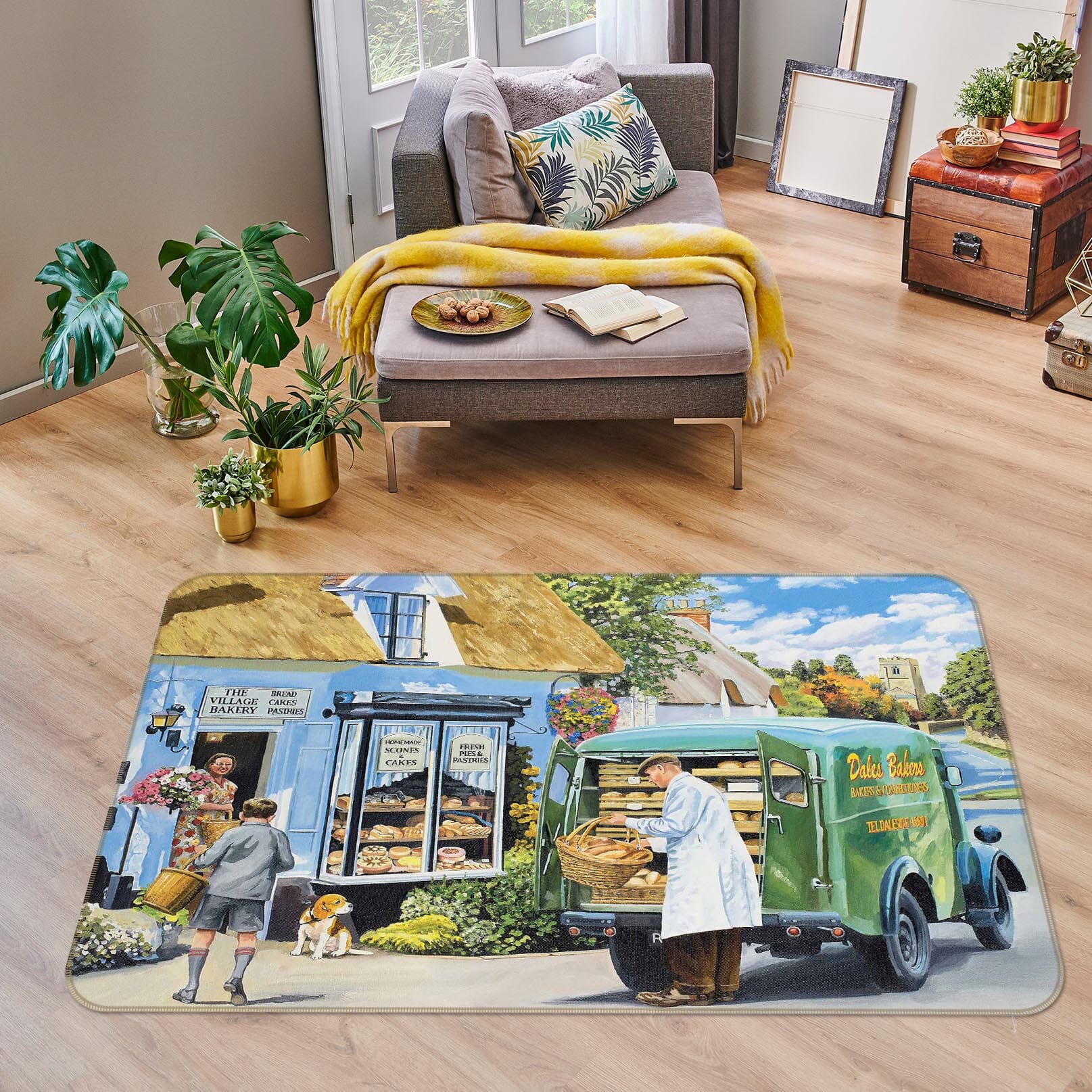 3D The Village Bakery 1121 Trevor Mitchell Rug Non Slip Rug Mat Mat AJ Creativity Home