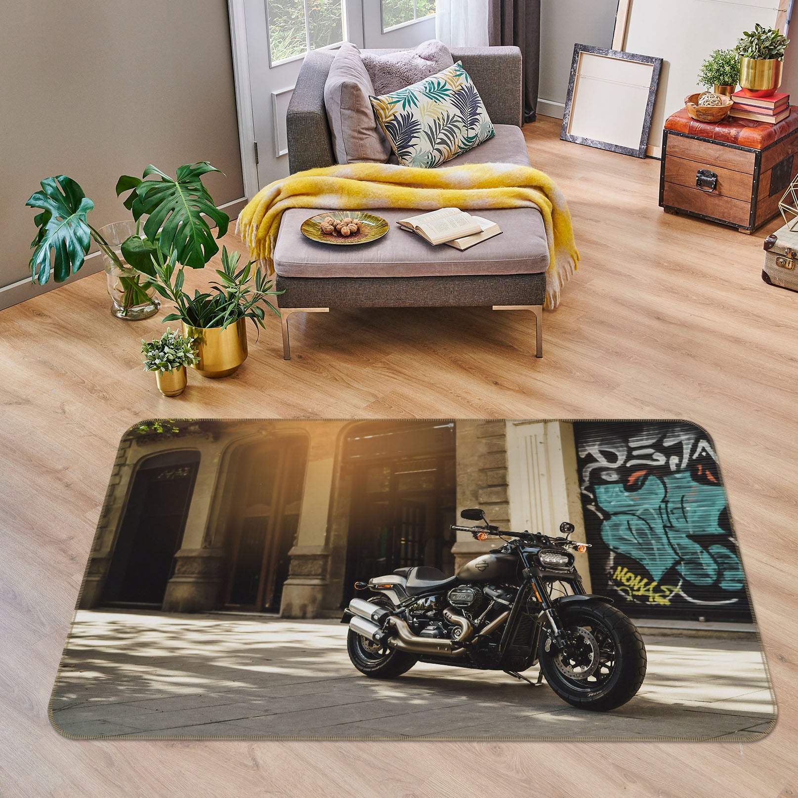 3D Street Motorcycle 42088 Vehicle Non Slip Rug Mat