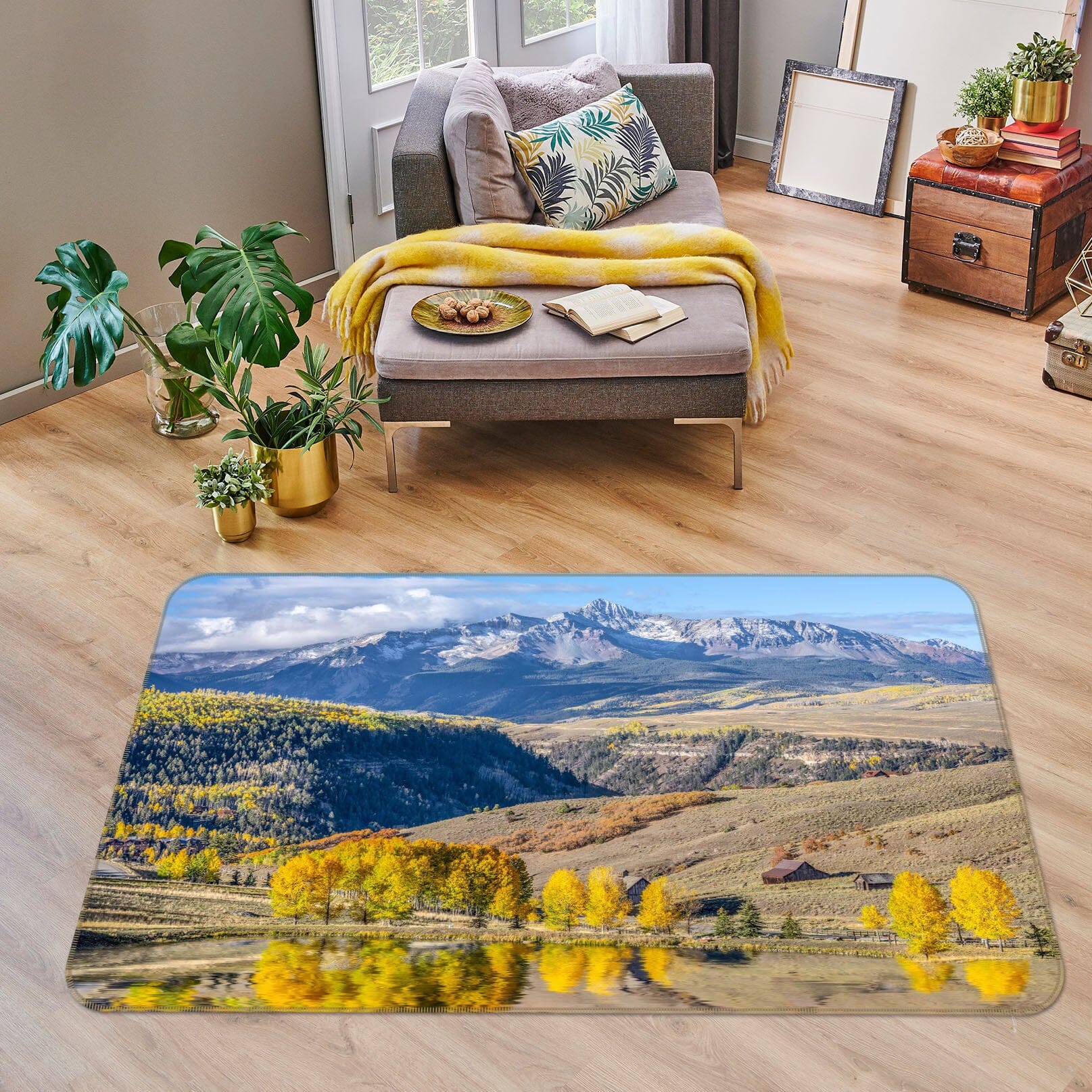 3D Yellow Forest 1060 Marco Carmassi Rug Non Slip Rug Mat Mat AJ Creativity Home