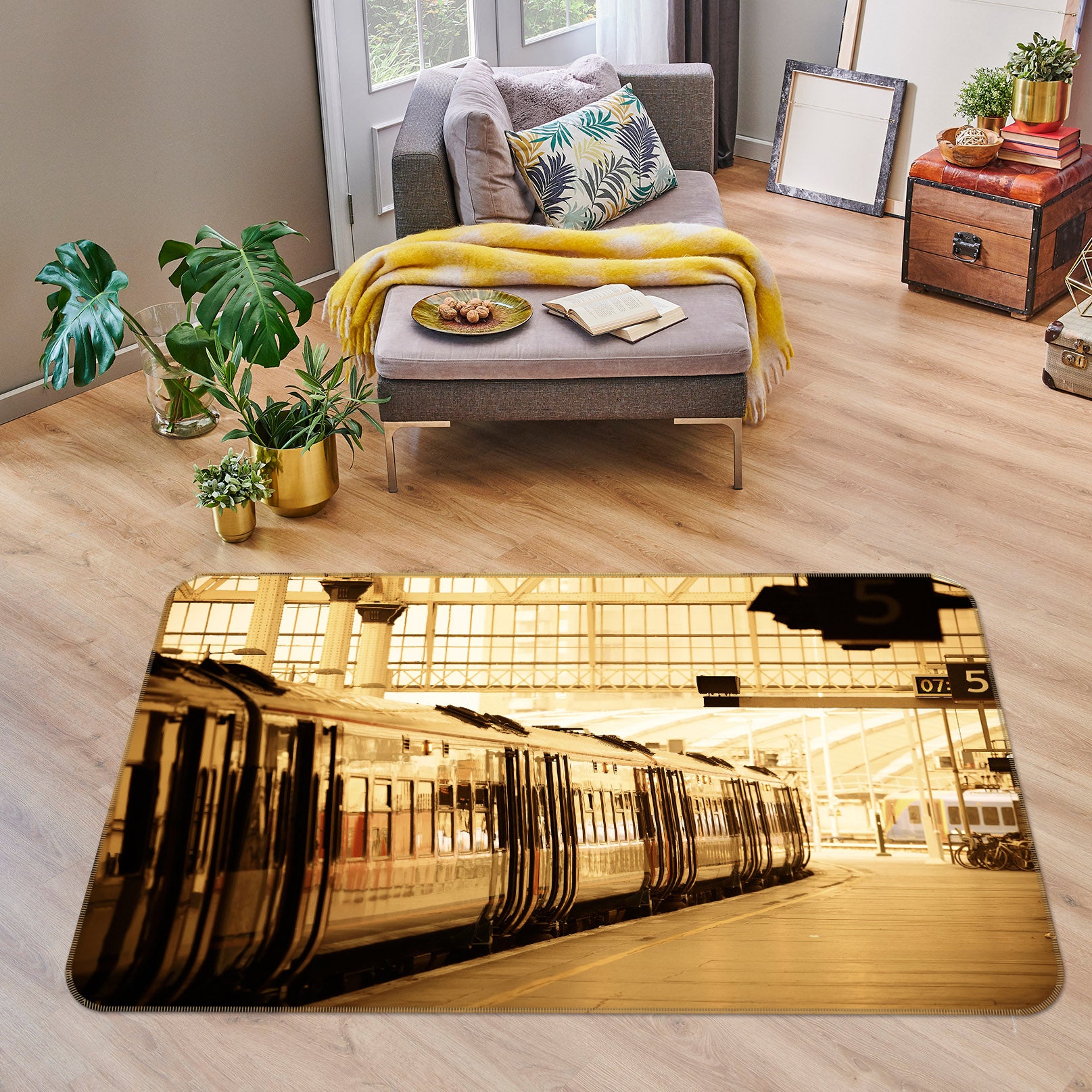 3D Train Station 38227 Vehicle Non Slip Rug Mat