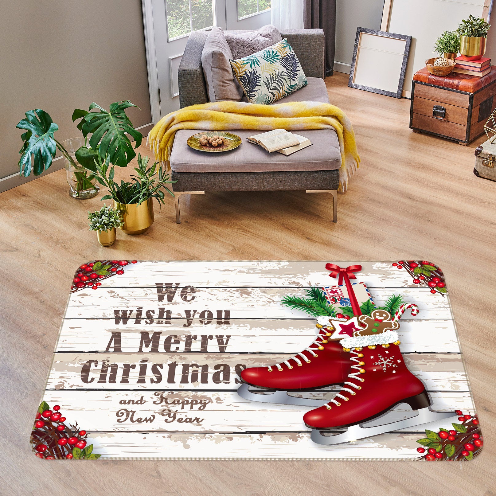 3D Snowshoe 77138 Non Slip Rug Mat