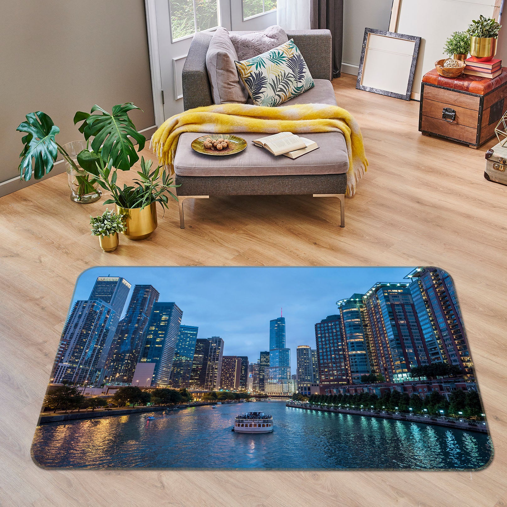 3D River Building 35194 Non Slip Rug Mat