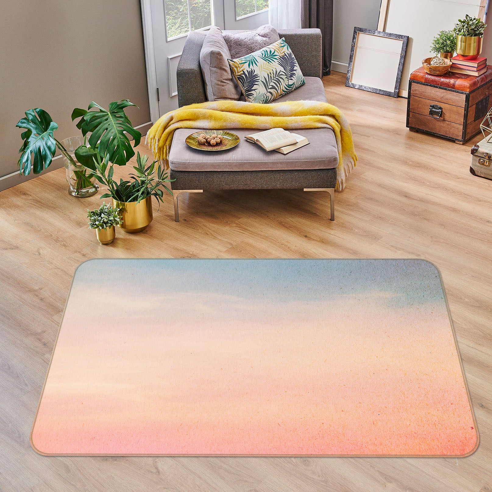 3D Pink Blue 31064 Non Slip Rug Mat