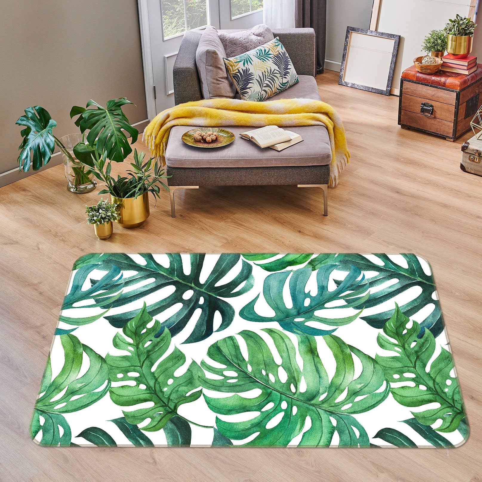 3D Leaves 34162 Non Slip Rug Mat