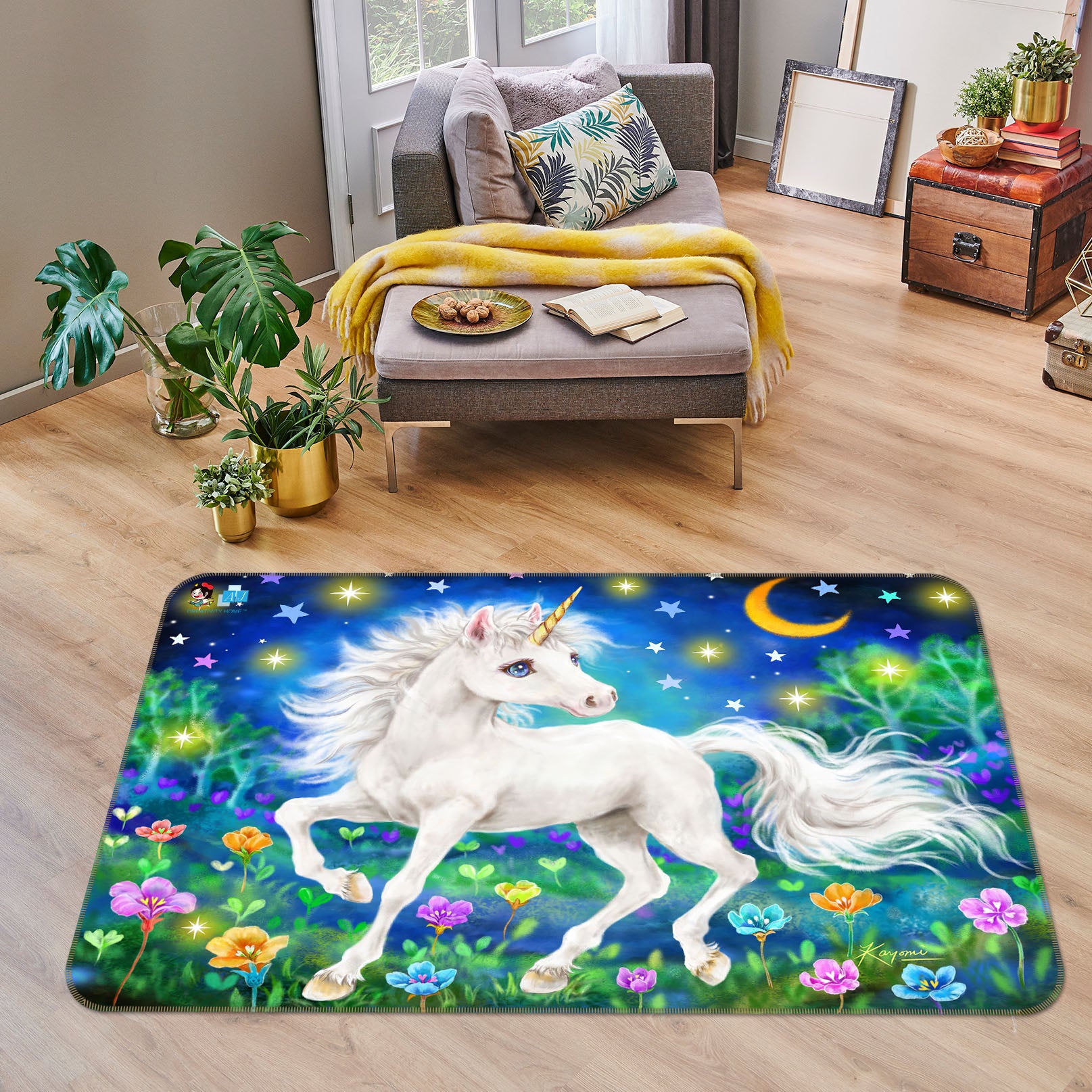 3D Unicorn Star 5612 Kayomi Harai Rug Non Slip Rug Mat