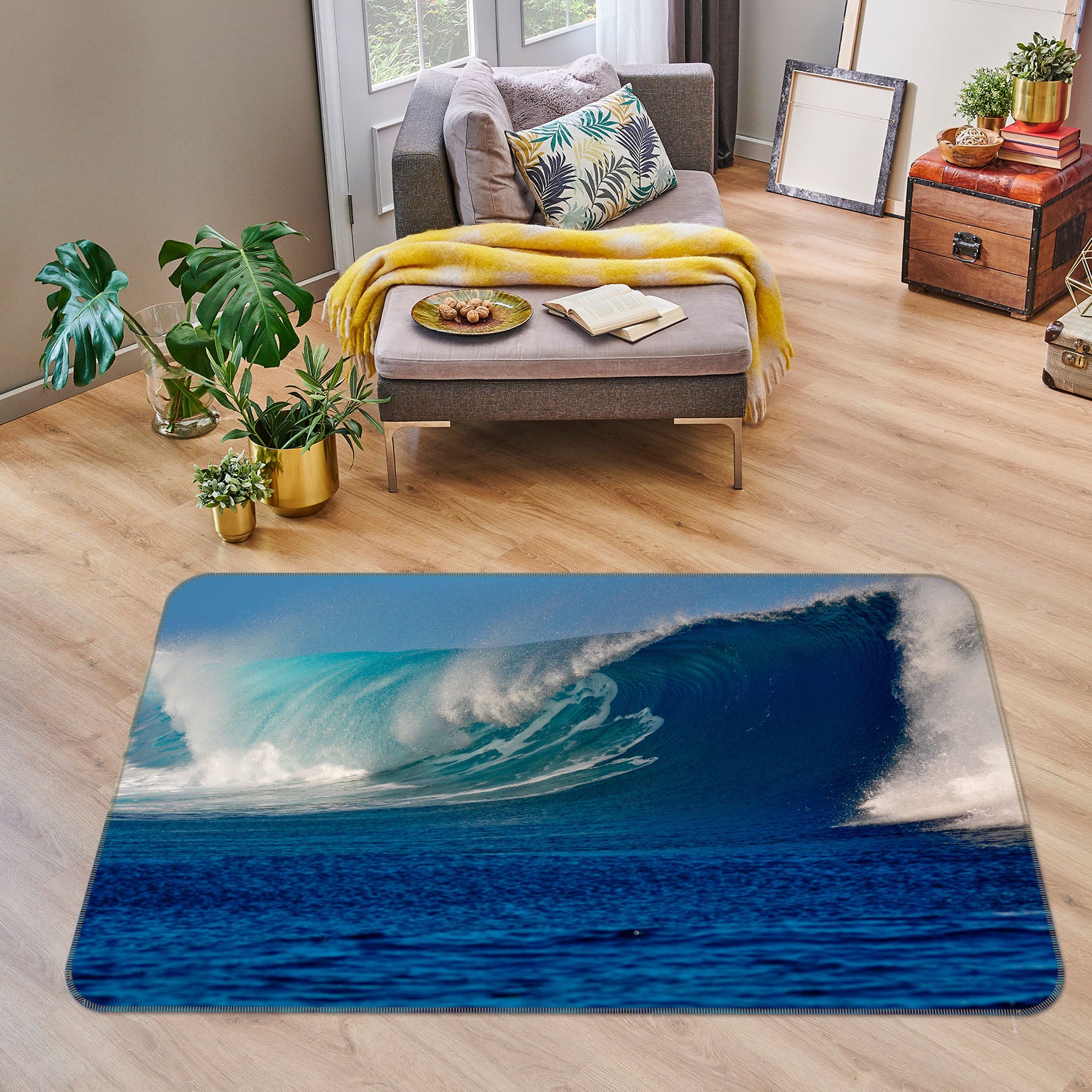 3D Ocean Waves 36004 Non Slip Rug Mat