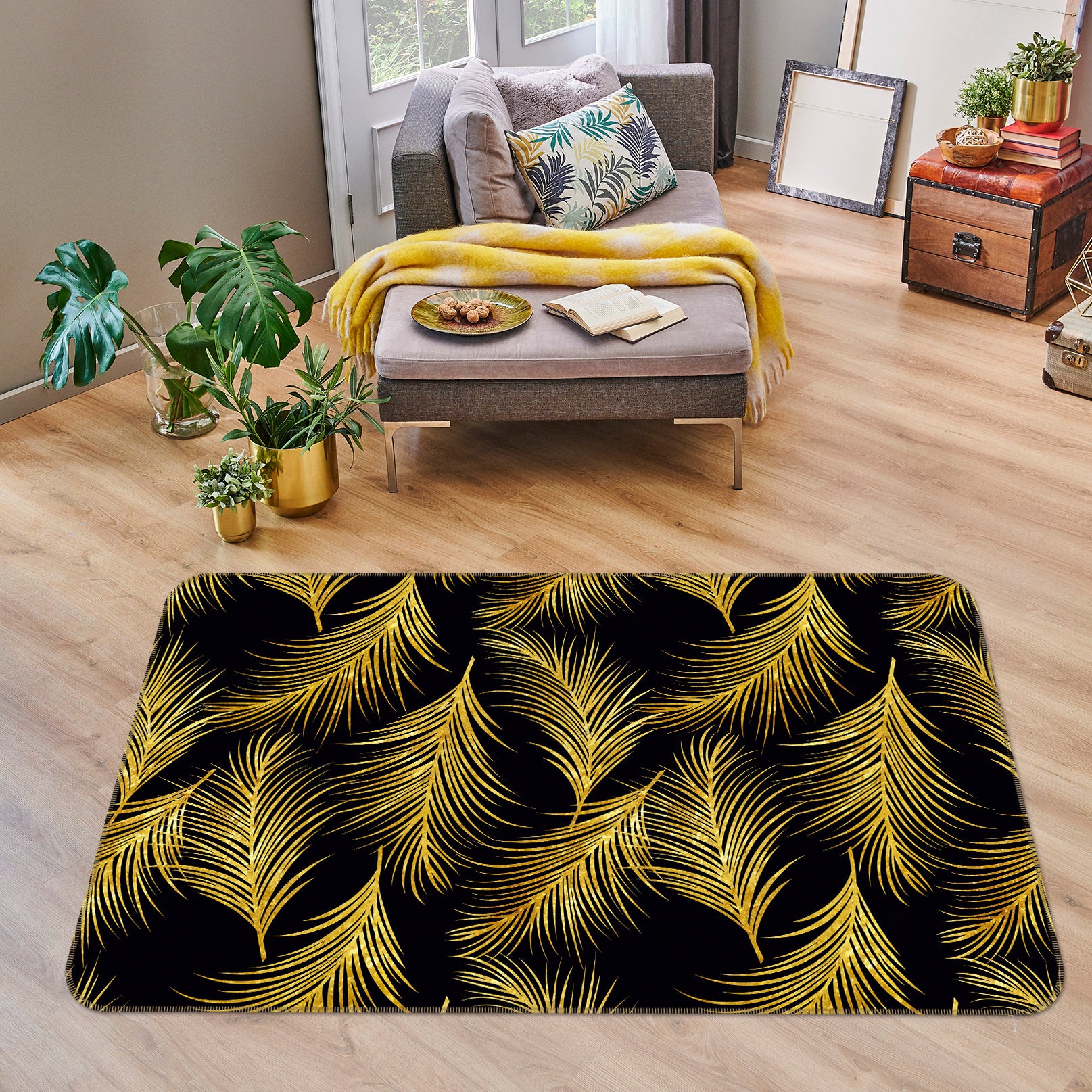 3D Leaves 35063 Non Slip Rug Mat