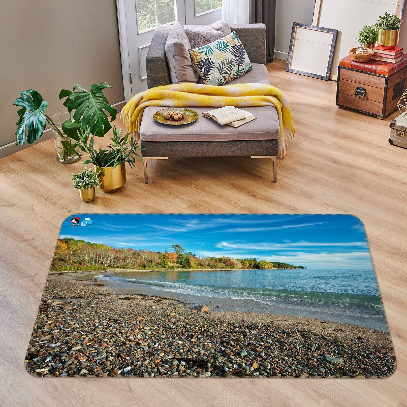 3D Coastline Color 62040 Kathy Barefield Rug Non Slip Rug Mat