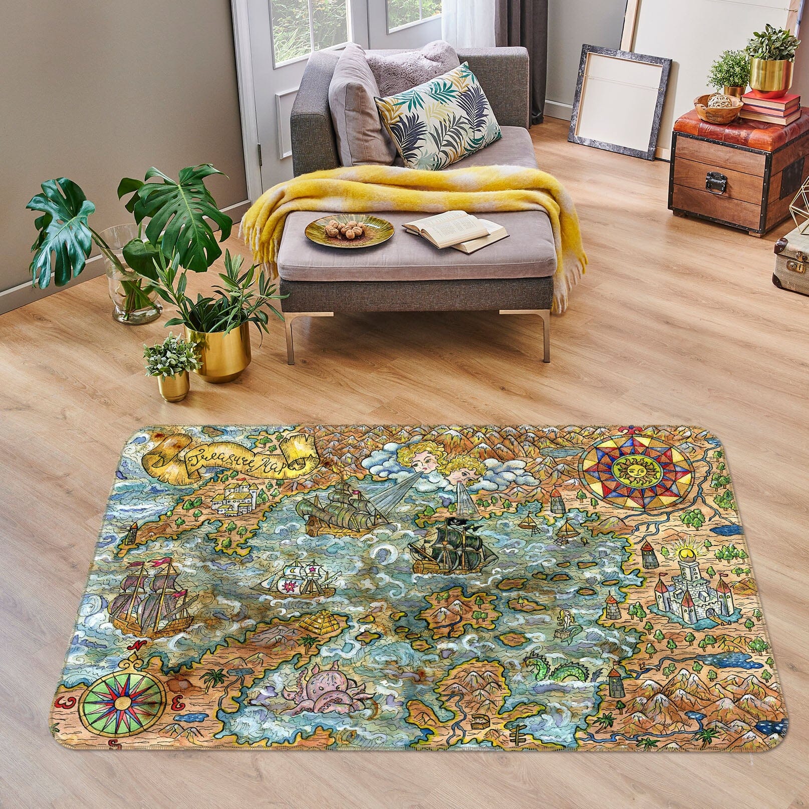 3D Valley River 293 World Map Non Slip Rug Mat Mat AJ Creativity Home