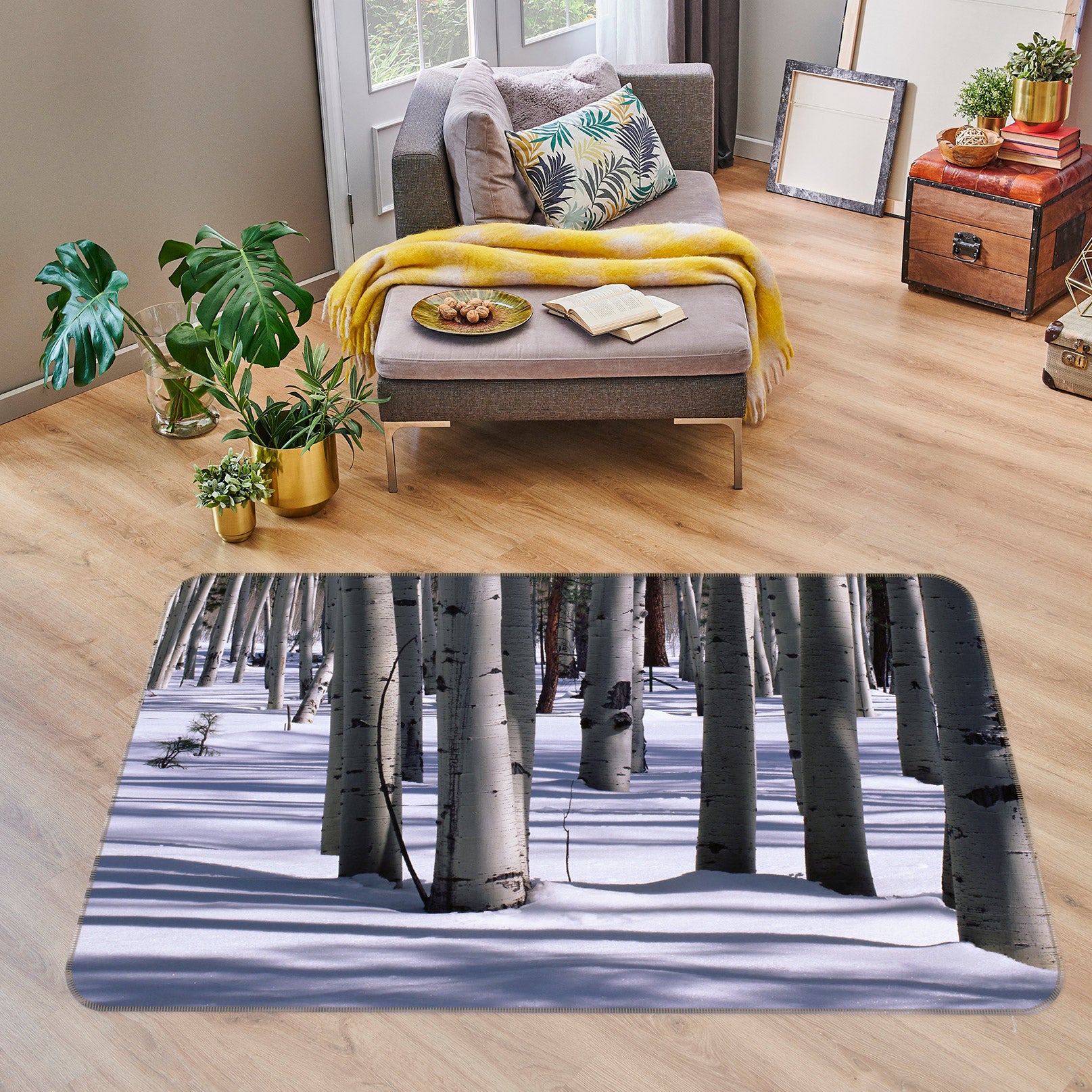 3D Snow Forest 76030 Non Slip Rug Mat