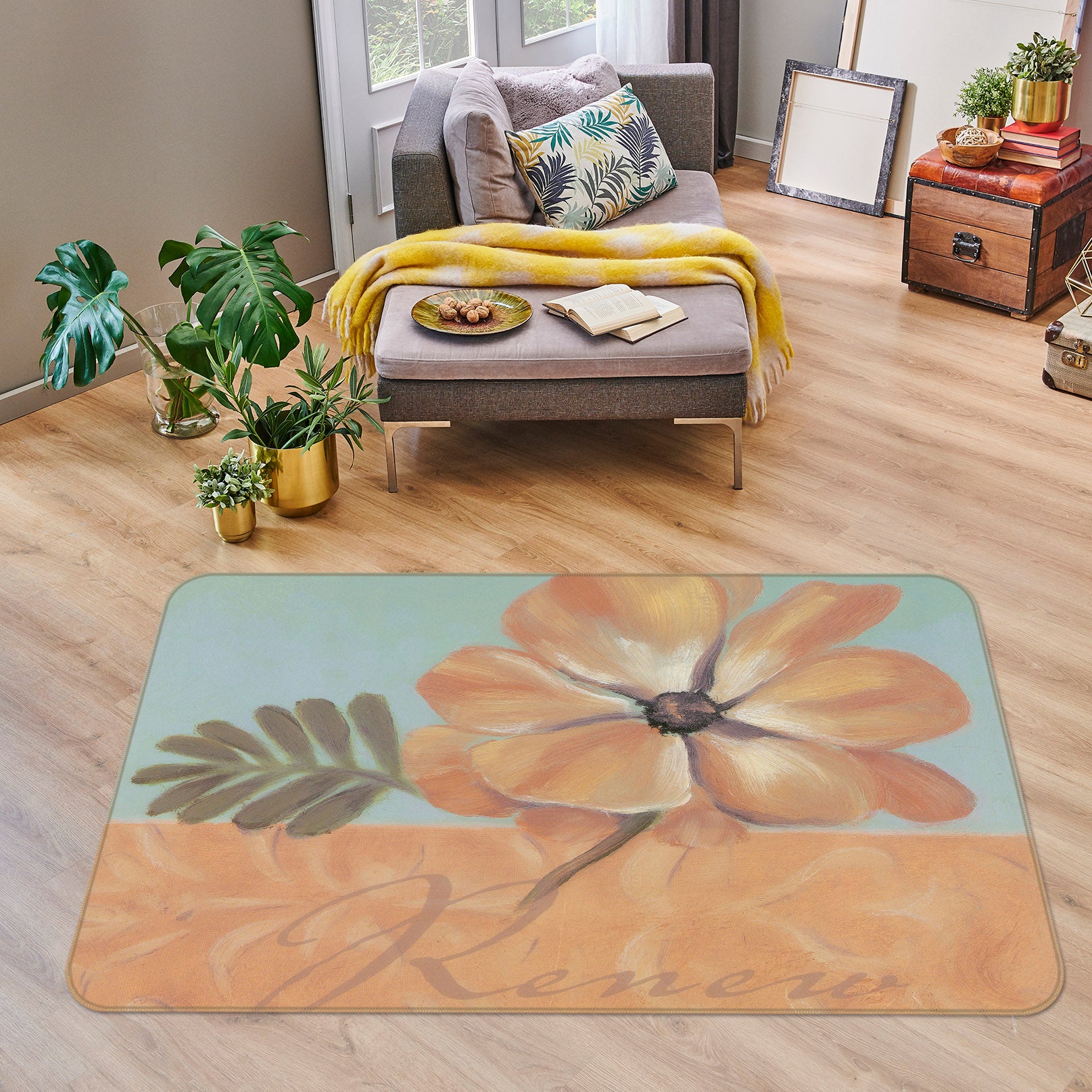 3D Flowers 32081 Non Slip Rug Mat