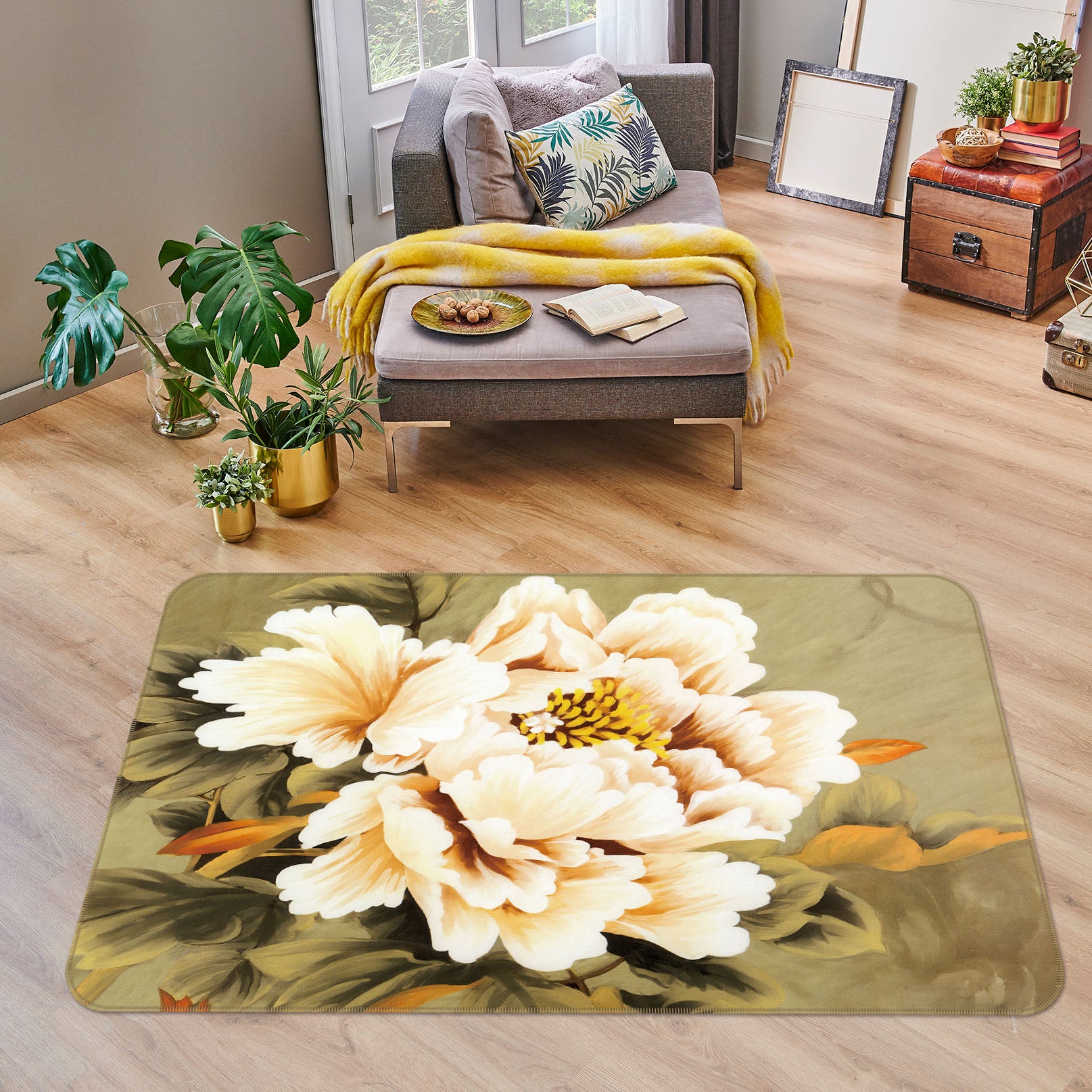 3D Flowers 32039 Non Slip Rug Mat