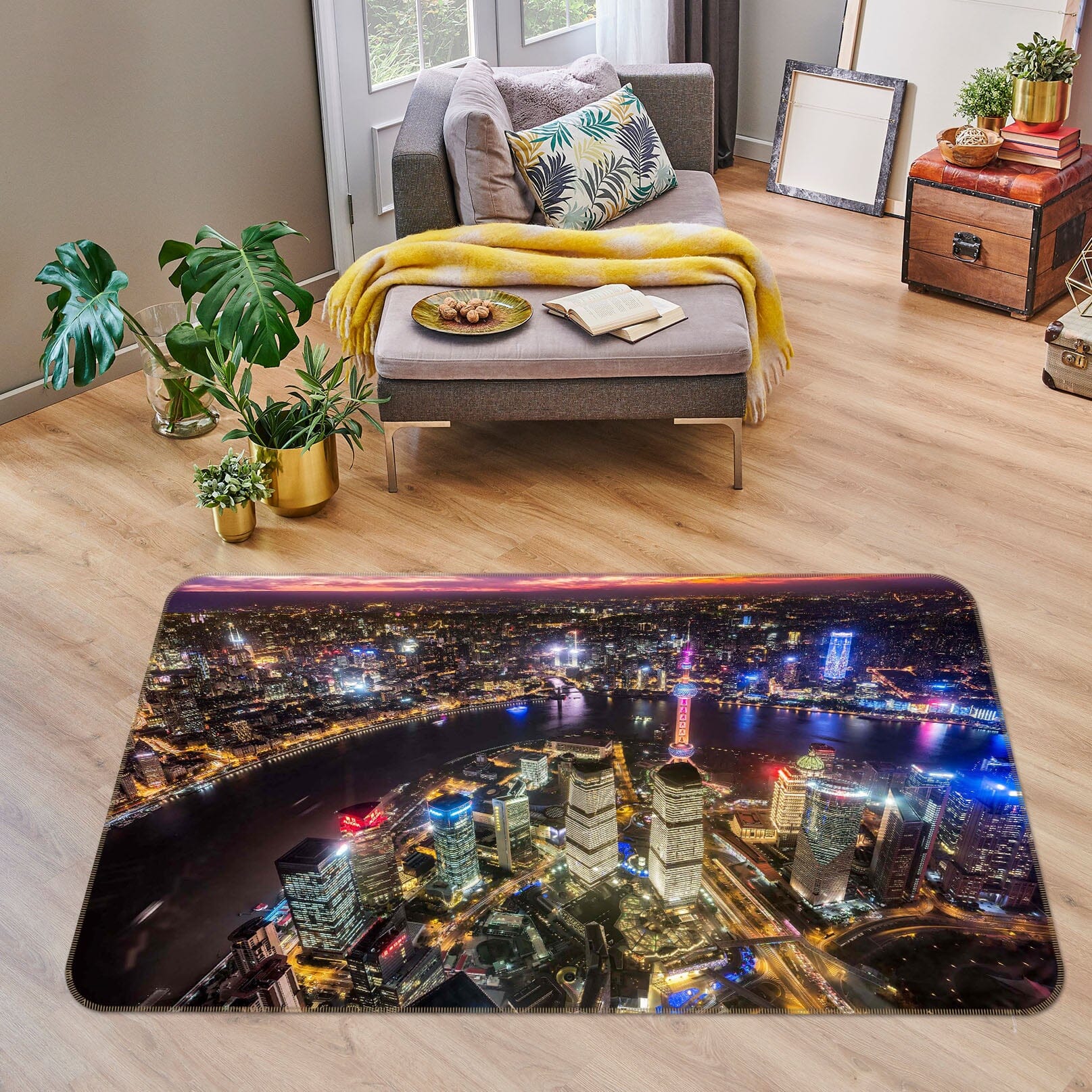 3D City Lights 1111 Marco Carmassi Rug Non Slip Rug Mat Mat AJ Creativity Home