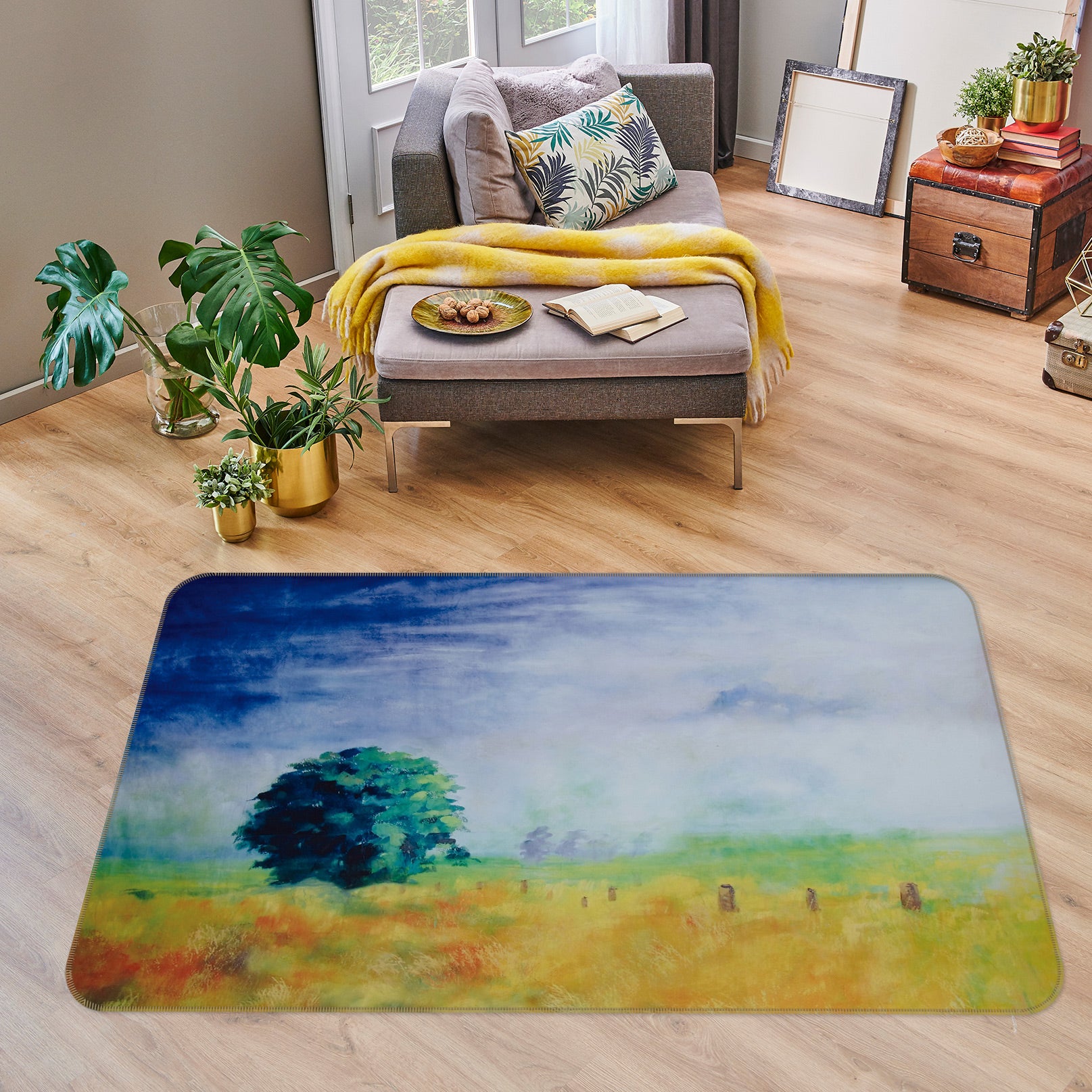3D Bushes Trees 75212 Non Slip Rug Mat