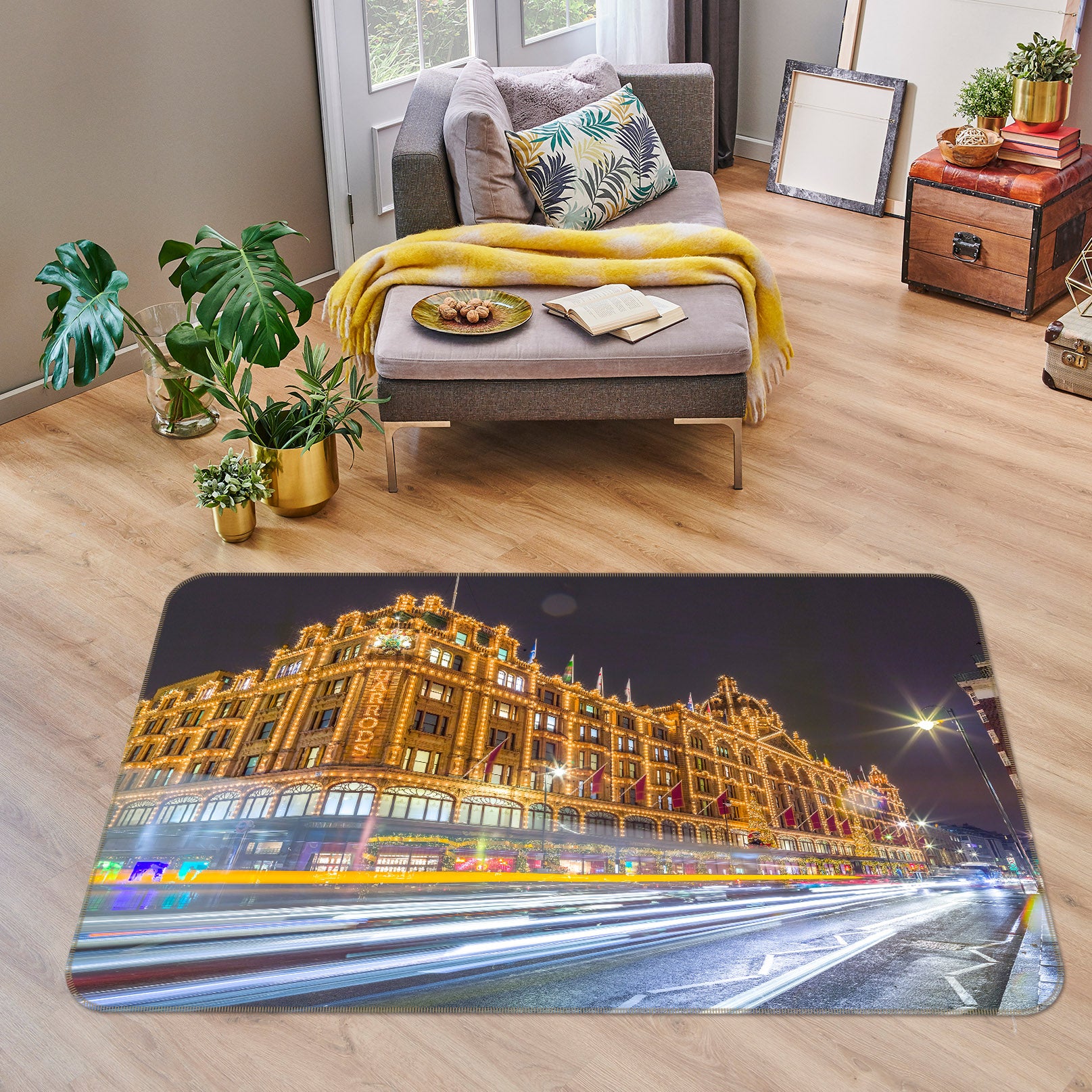 3D Golden Light Building 83265 Assaf Frank Rug Non Slip Rug Mat