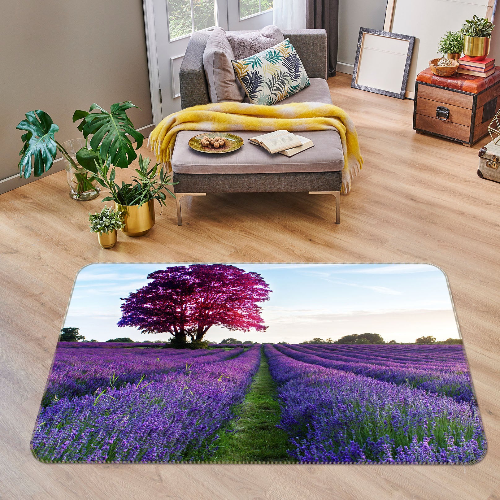 3D Lavender 36088 Non Slip Rug Mat