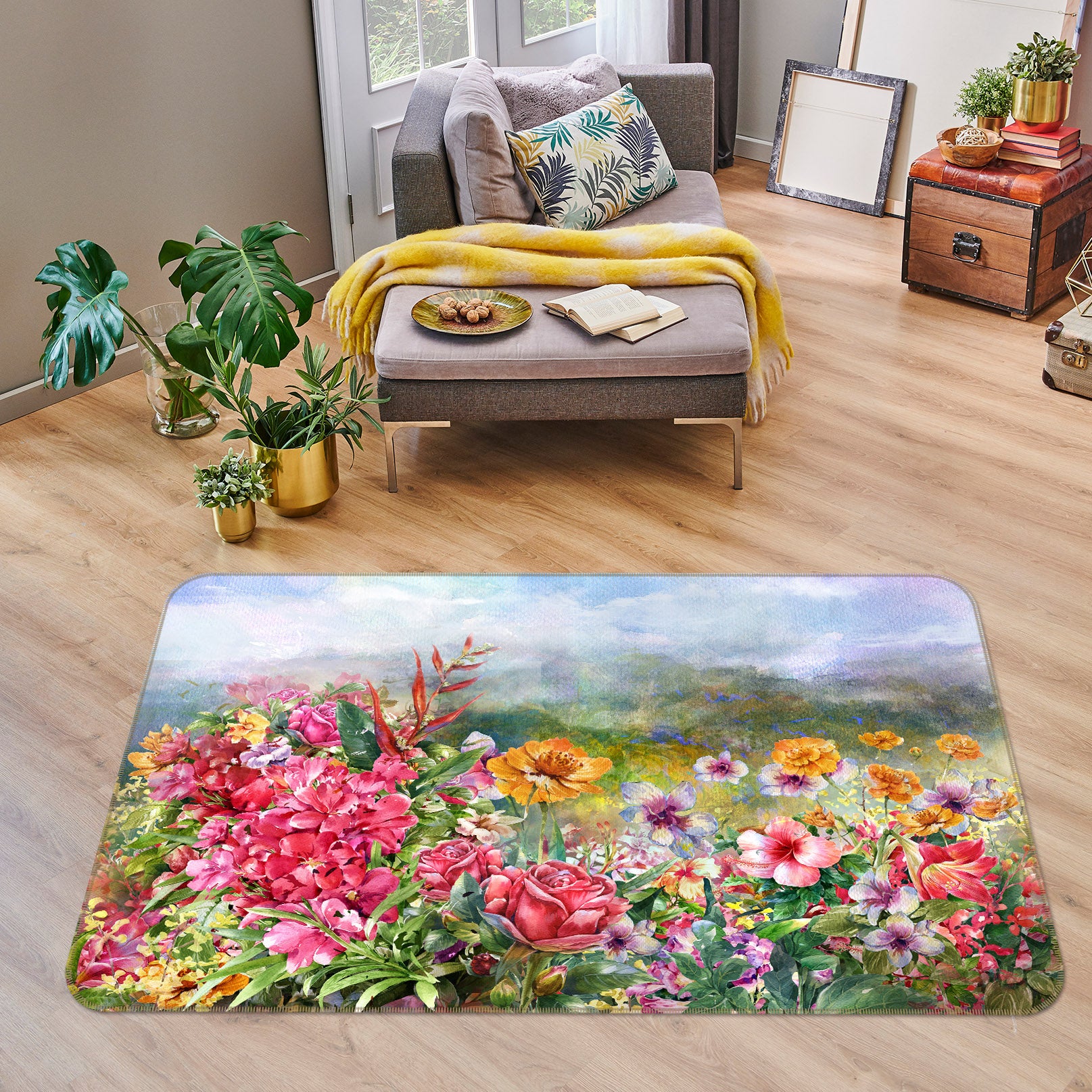 3D Flower Bush 30141 Non Slip Rug Mat