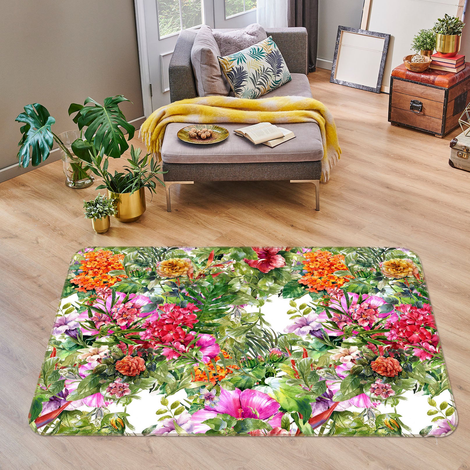 3D Flower Bush 31026 Non Slip Rug Mat