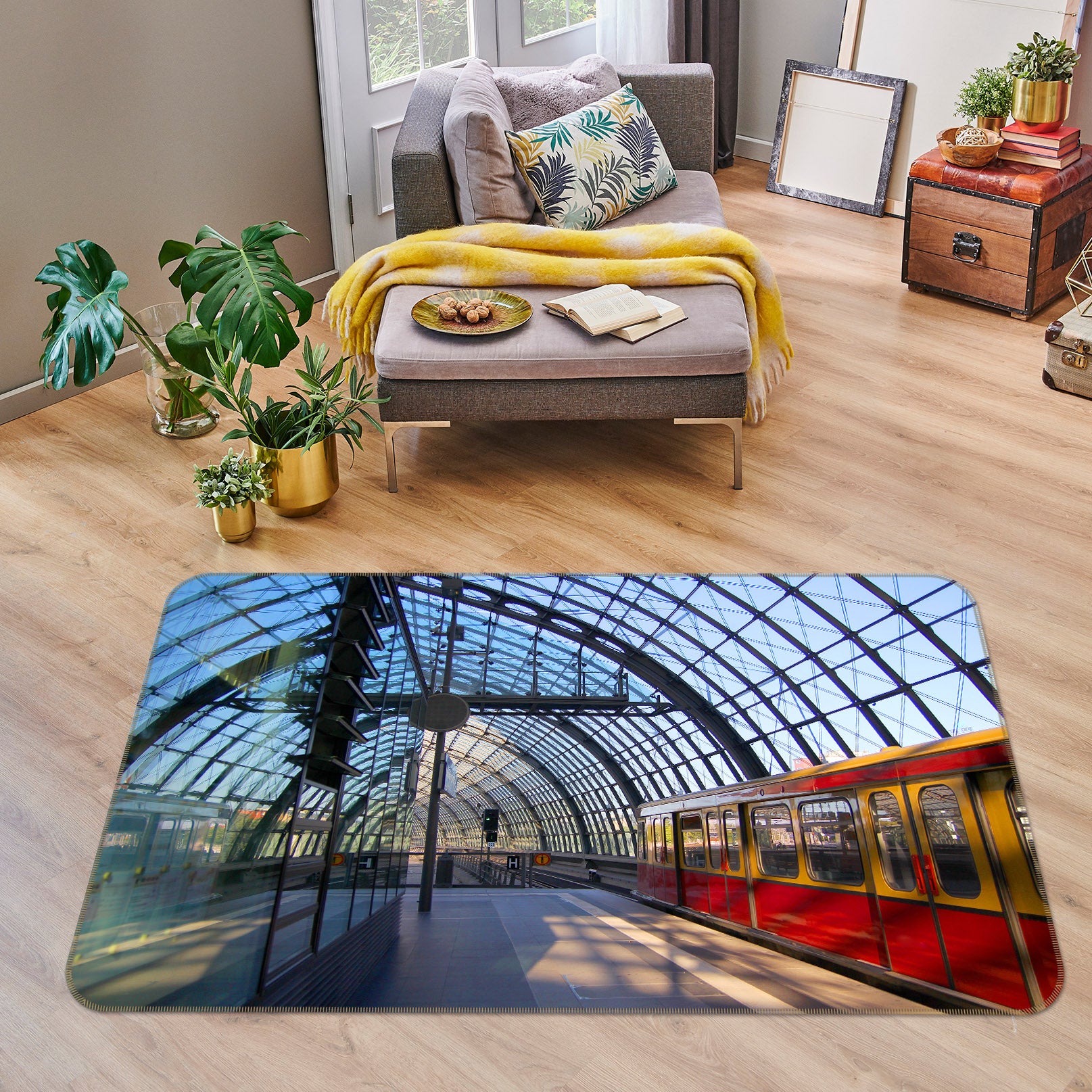 3D Train Station 38226 Vehicle Non Slip Rug Mat
