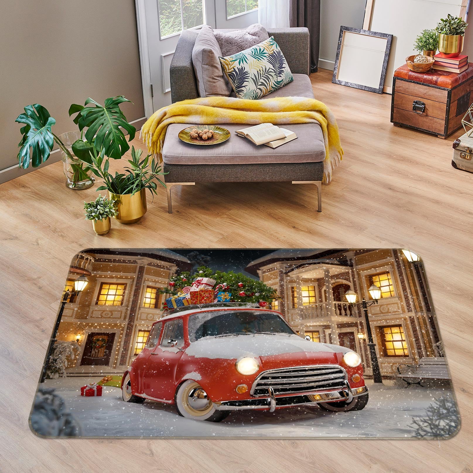 3D Snow Lights Car 67203 Vehicle Non Slip Rug Mat