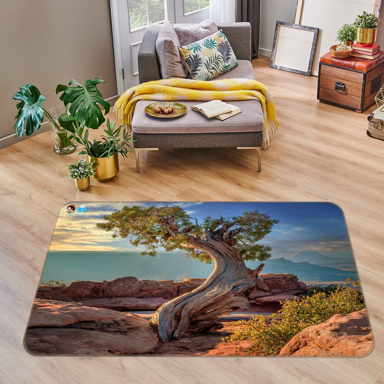 3D Dead Tree Stone 5114 Beth Sheridan Rug Non Slip Rug Mat