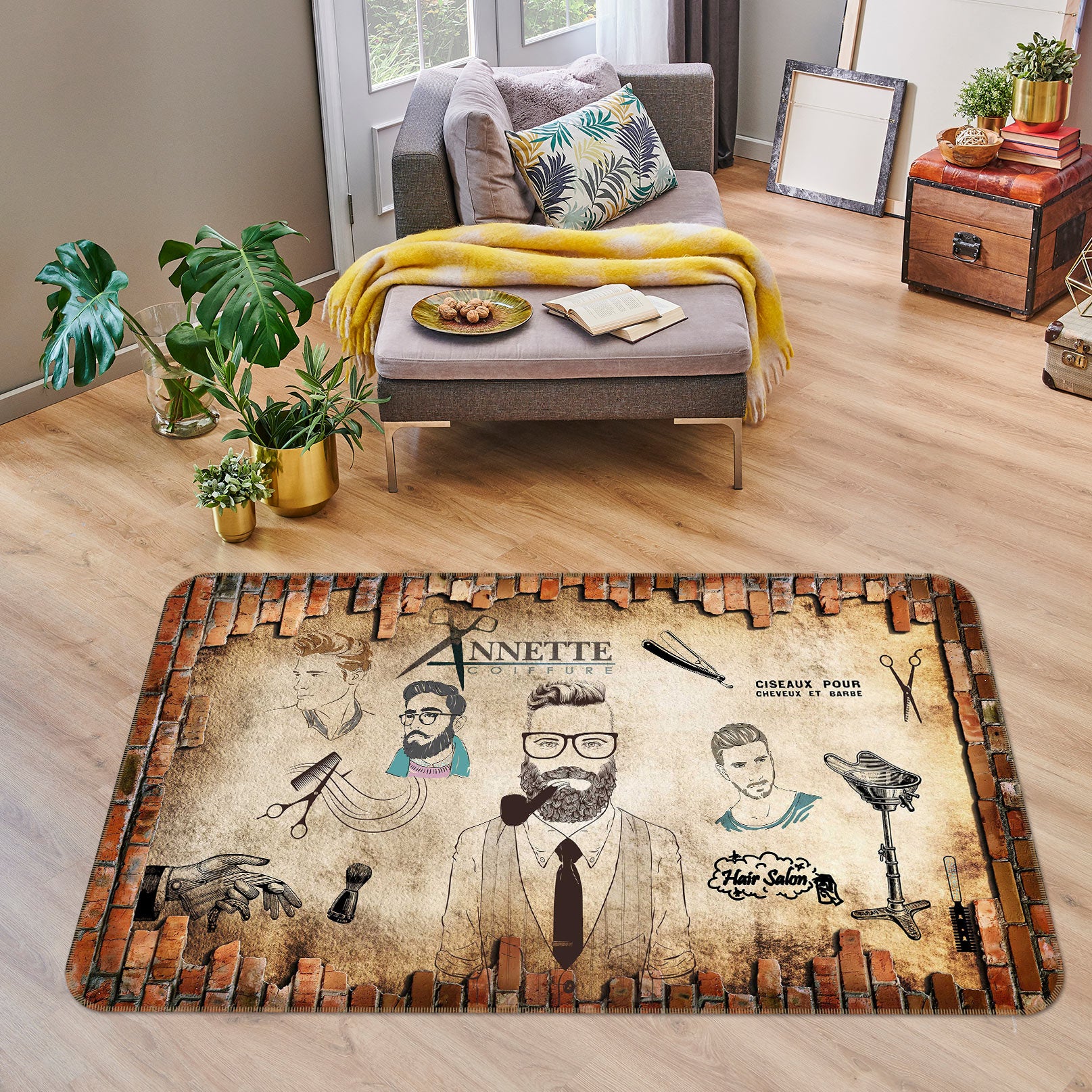 3D Barbershop 77046 Non Slip Rug Mat