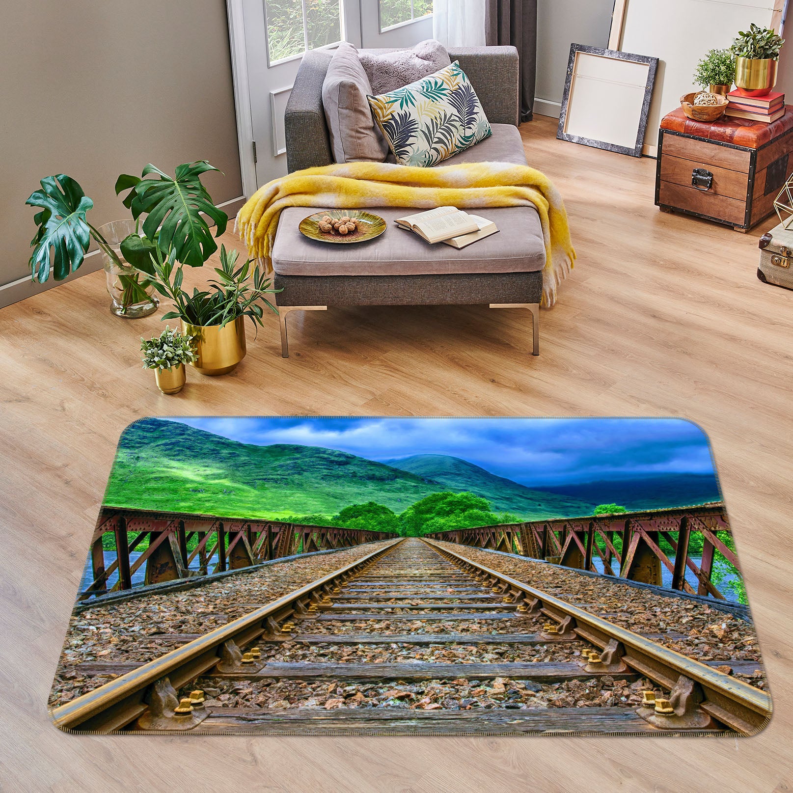3D Mountain Track 65109 Non Slip Rug Mat