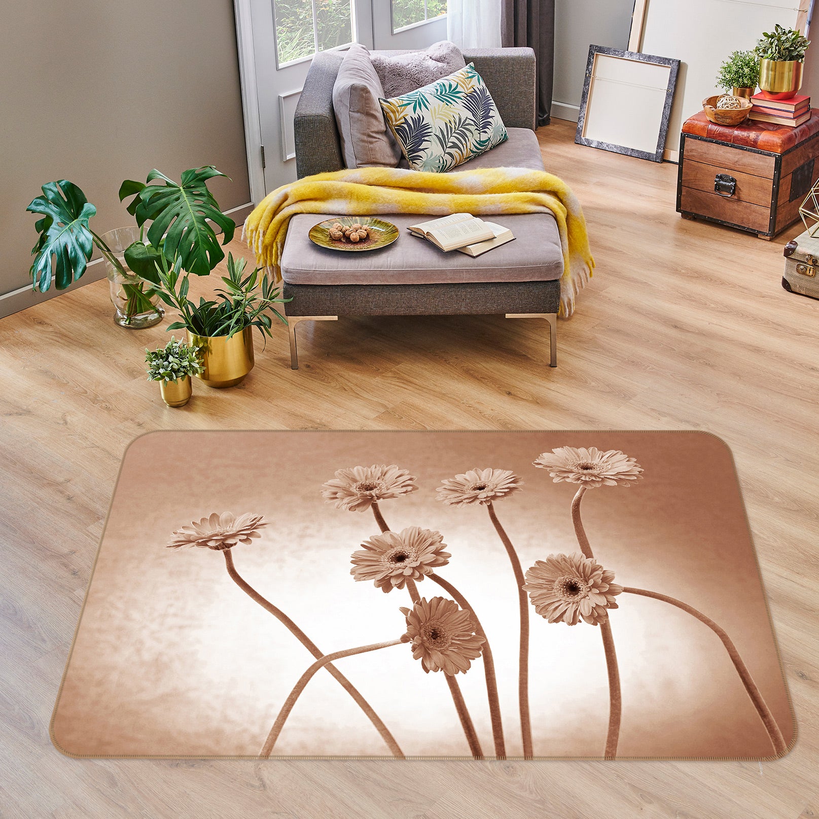 3D Flowers 75245 Non Slip Rug Mat