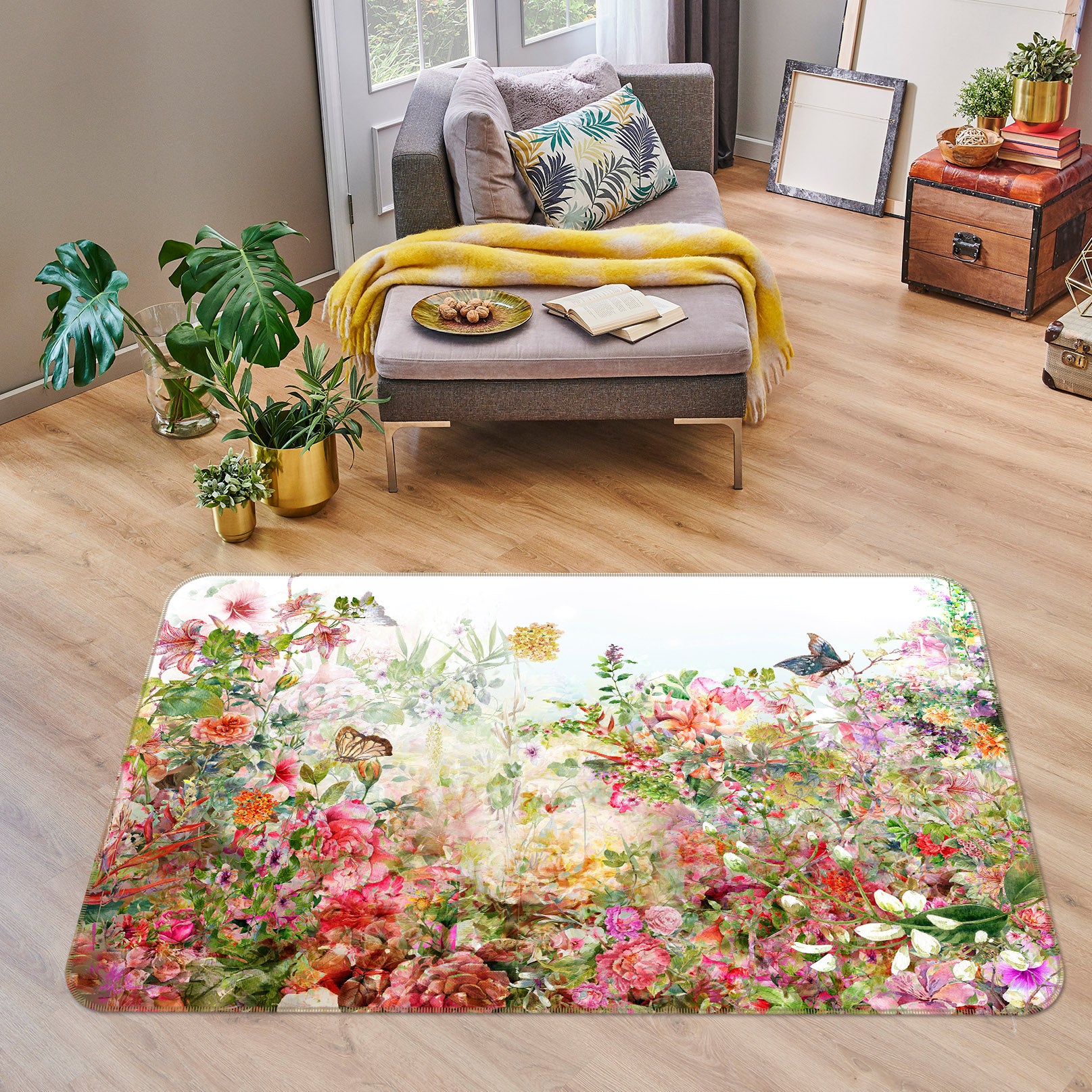 3D Flower Bush 30170 Non Slip Rug Mat