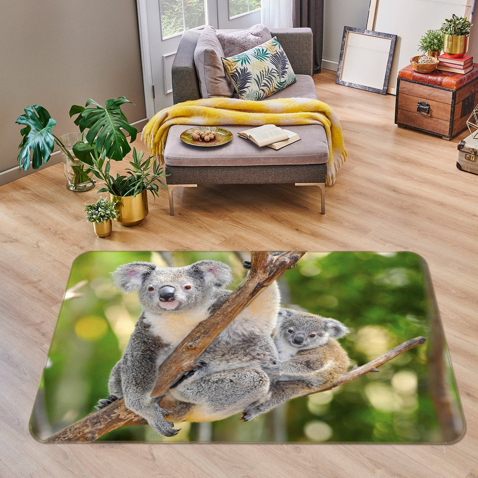 3D Koala Trunk 101 Animal Non Slip Rug Mat