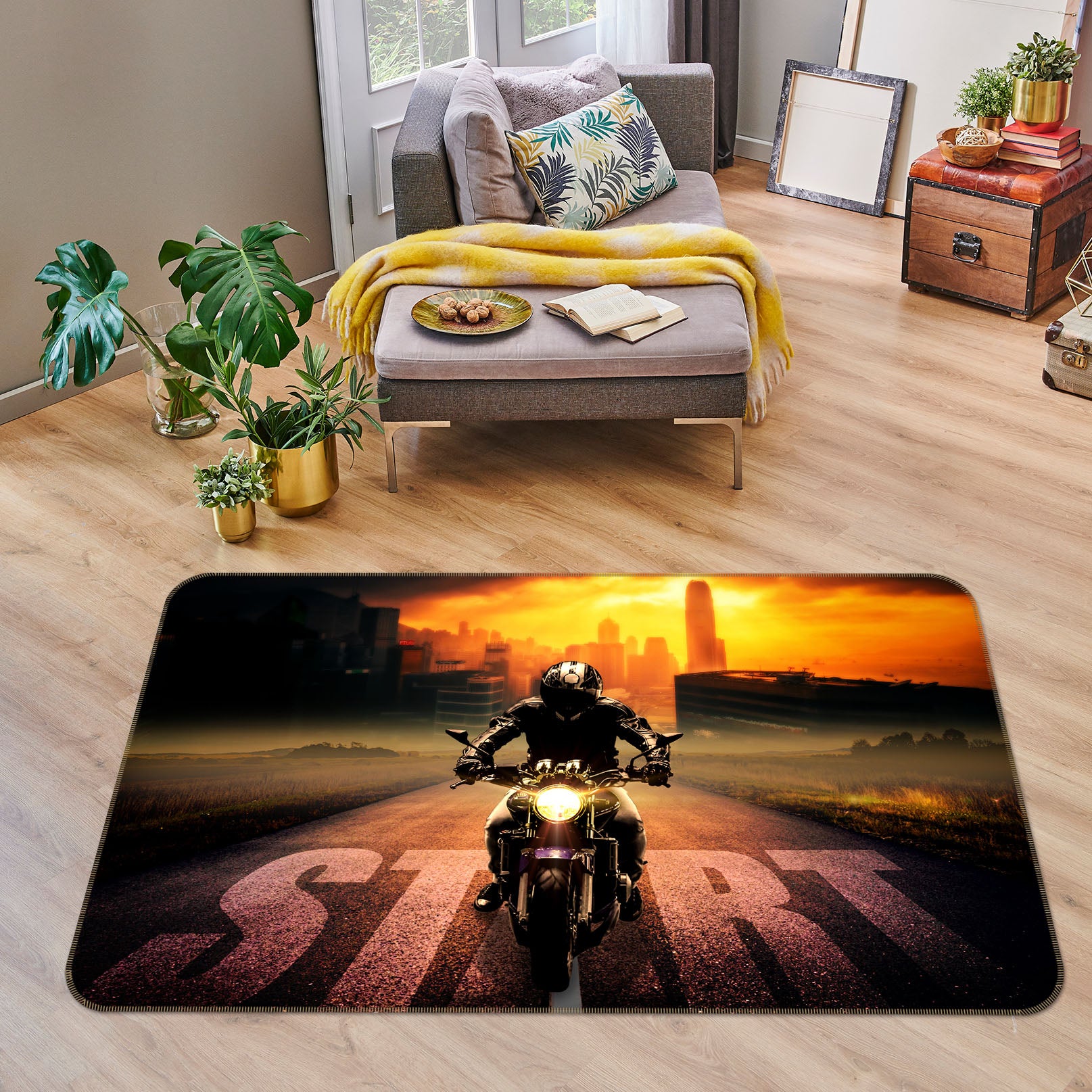 3D Motorcycle 39007 Vehicle Non Slip Rug Mat