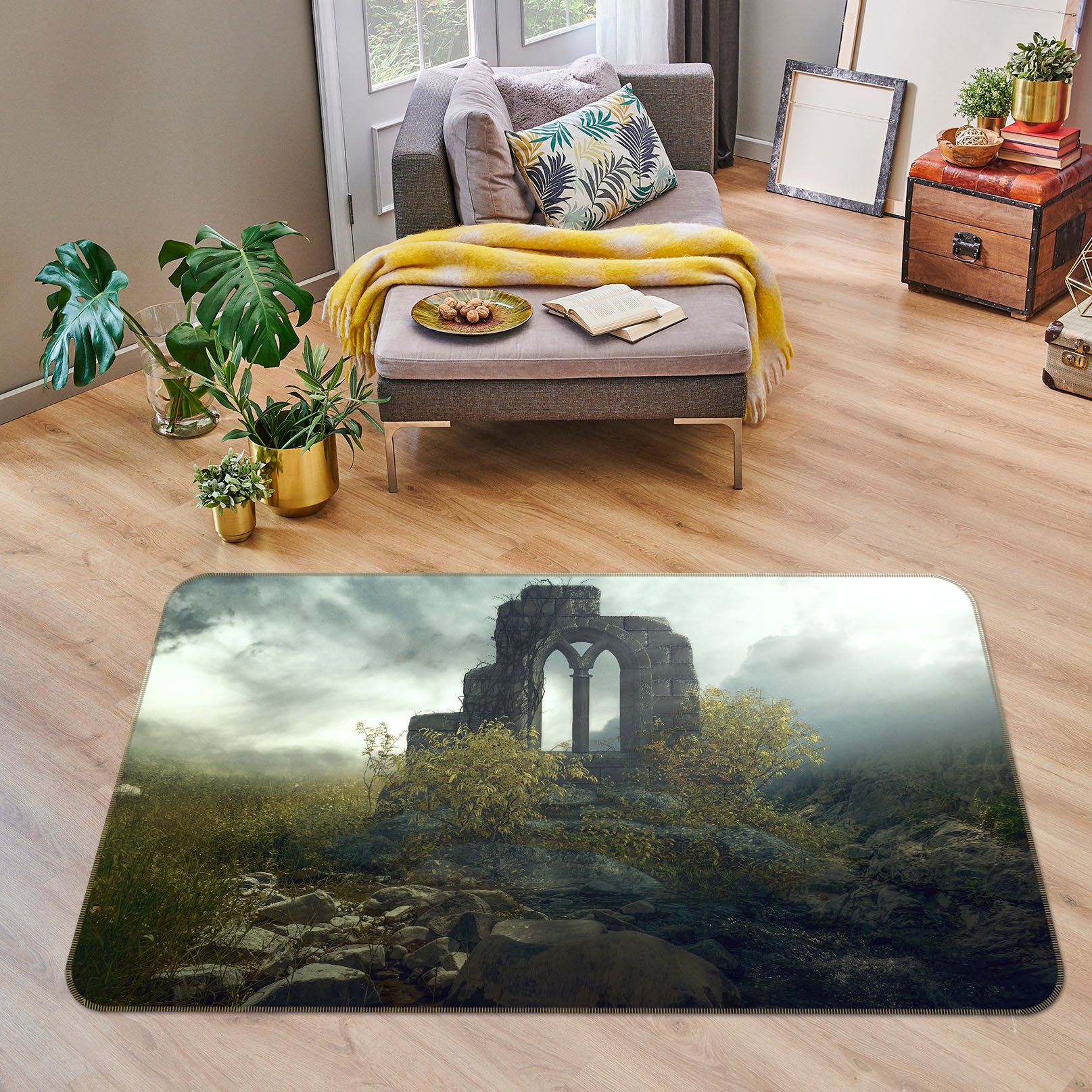 3D Stone Door 36130 Non Slip Rug Mat