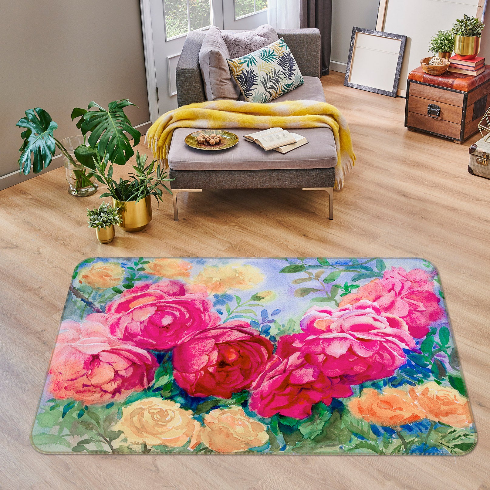 3D Flower Bush 30226 Non Slip Rug Mat