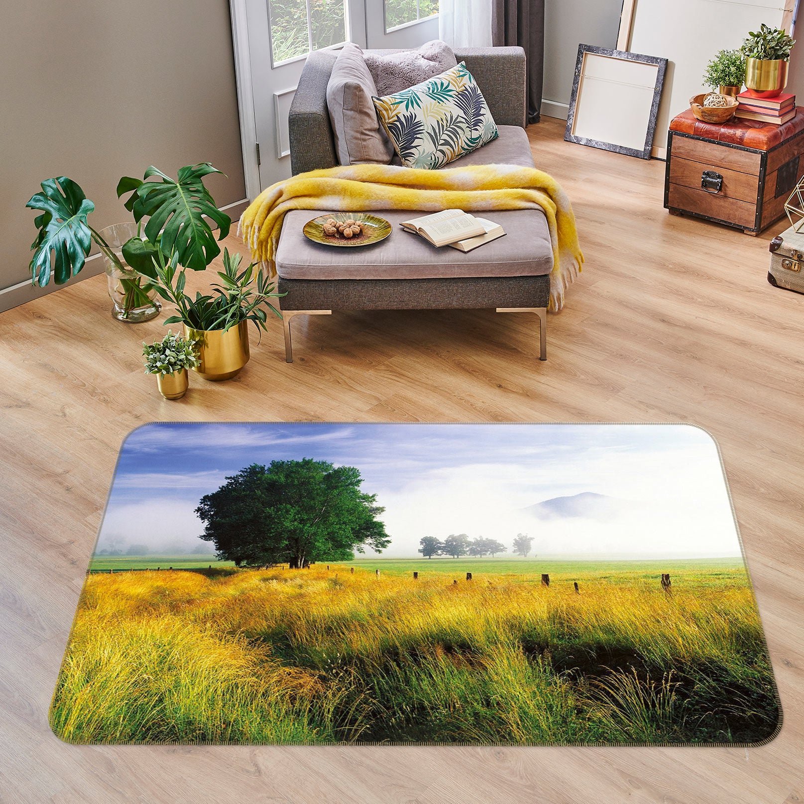 3D Bushes Tree 75192 Non Slip Rug Mat