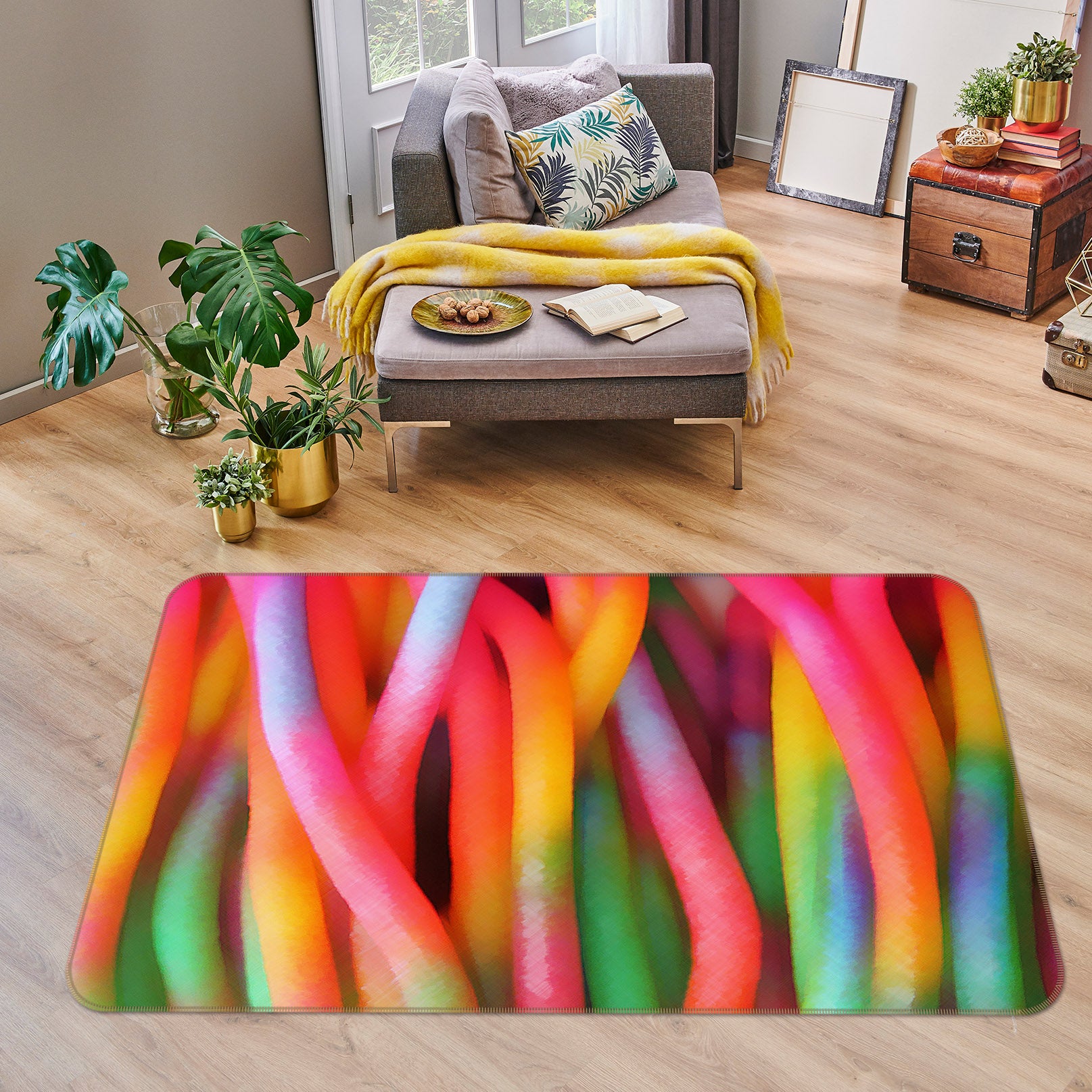 3D Color Bars 70044 Shandra Smith Rug Non Slip Rug Mat