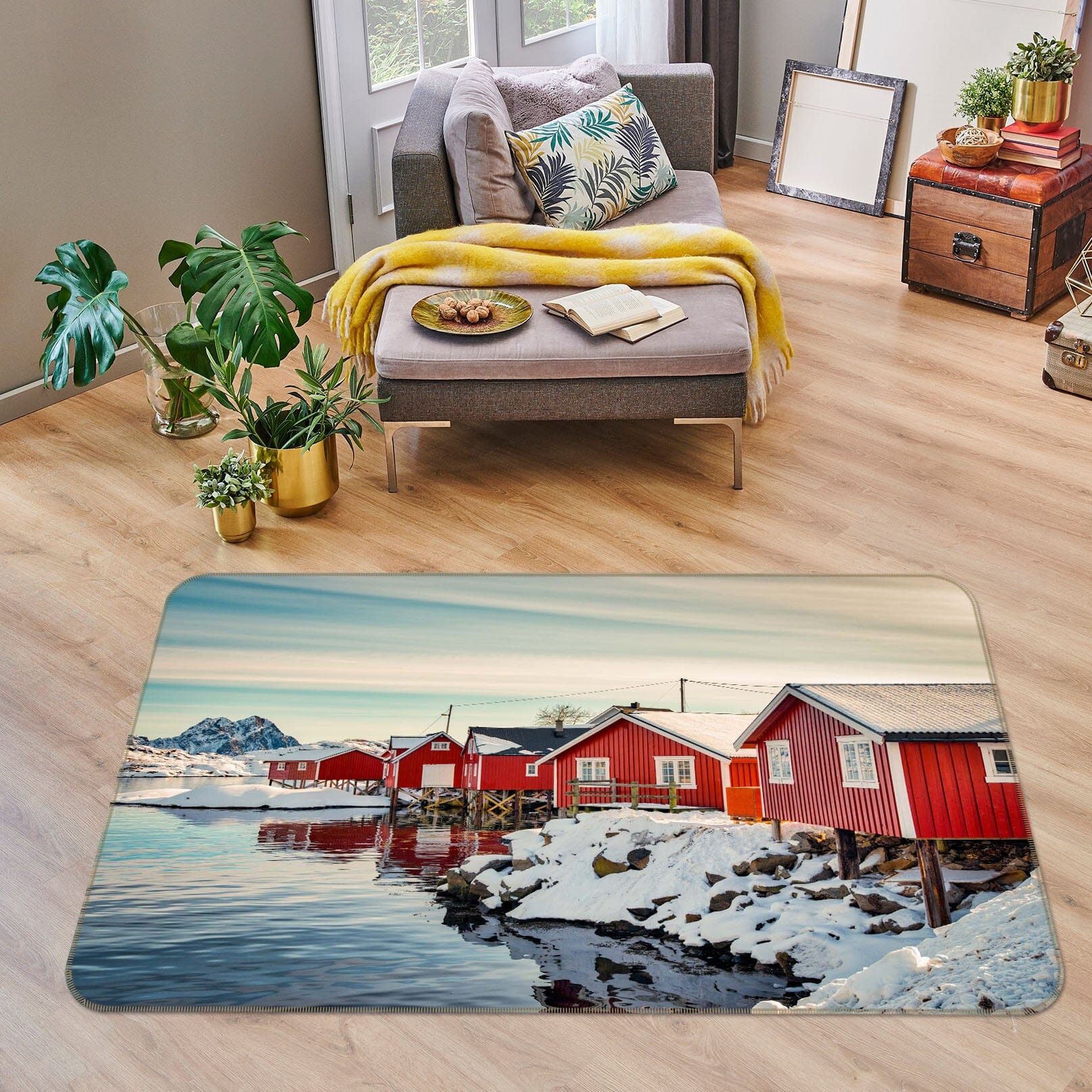 3D Red House 1123 Marco Carmassi Rug Non Slip Rug Mat Mat AJ Creativity Home