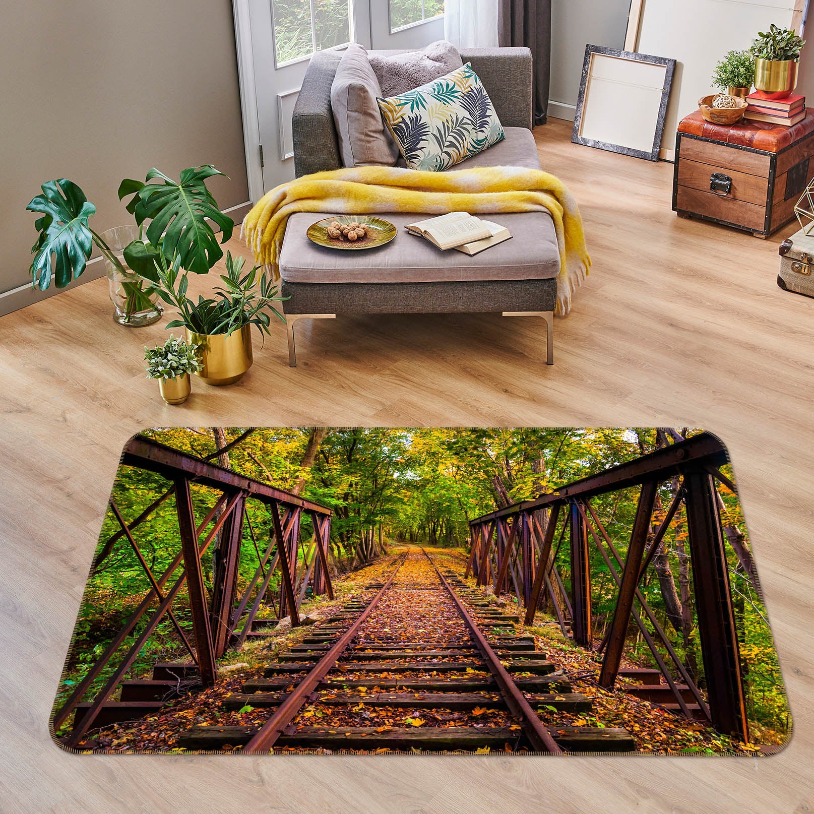 3D Wooden Bridge Gallery 42071 Vehicle Non Slip Rug Mat
