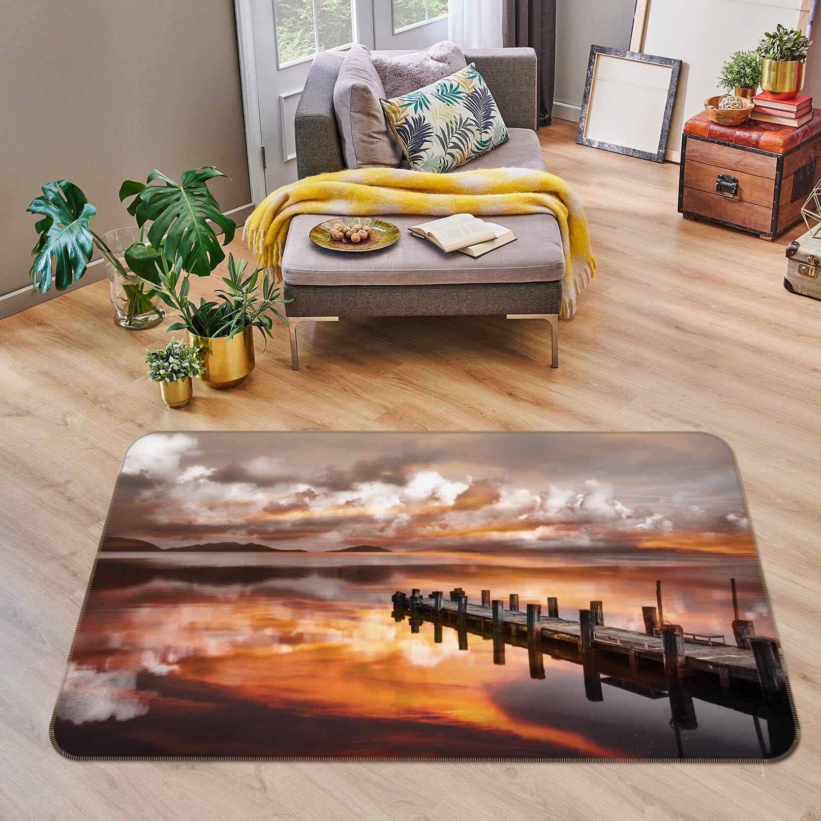 3D River Bridge 1155 Marco Carmassi Rug Non Slip Rug Mat Mat AJ Creativity Home