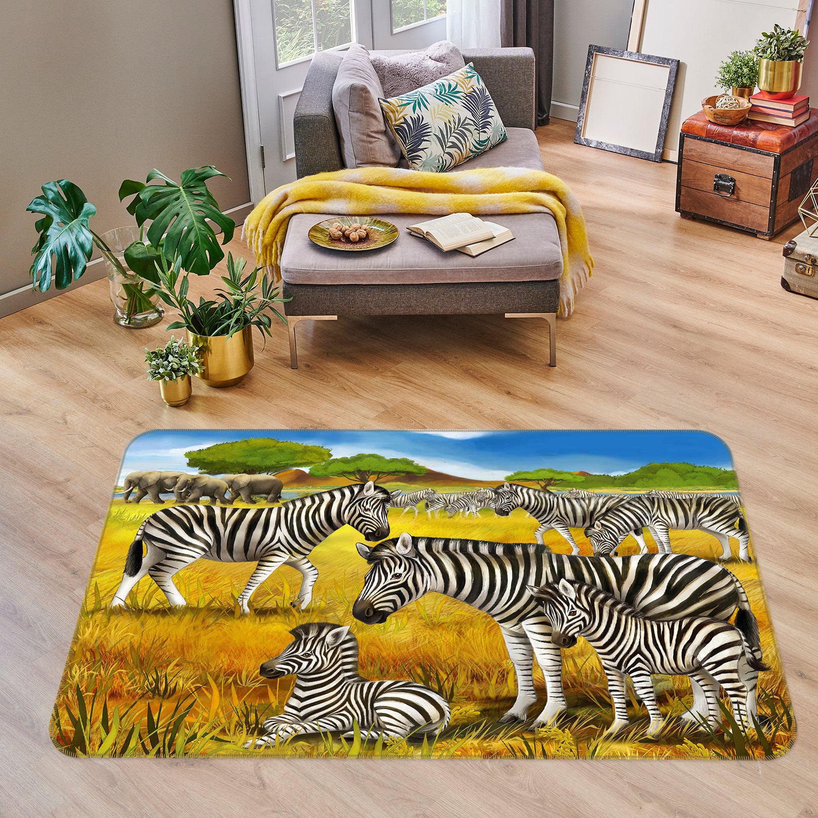 3D Zebra 77217 Non Slip Rug Mat