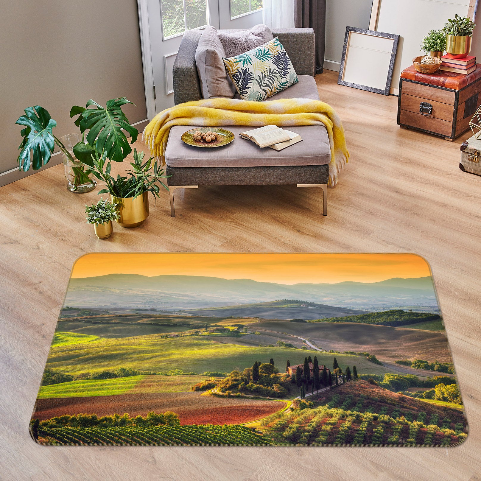 3D Mountain Field 34212 Non Slip Rug Mat