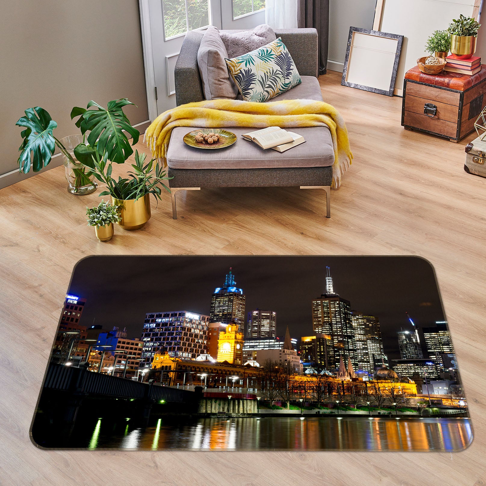 3D City Building 36065 Non Slip Rug Mat