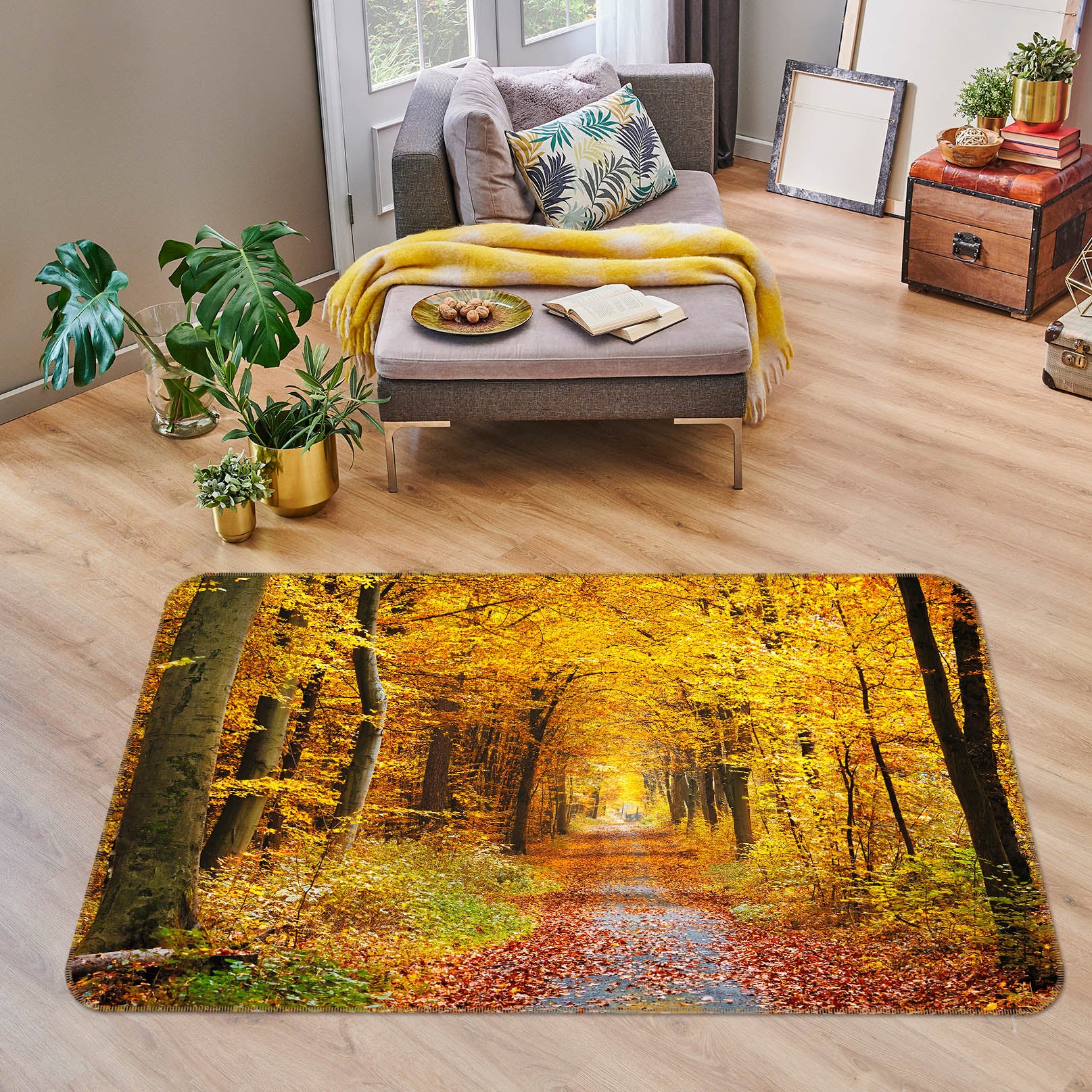 3D Forest Path 35079 Non Slip Rug Mat