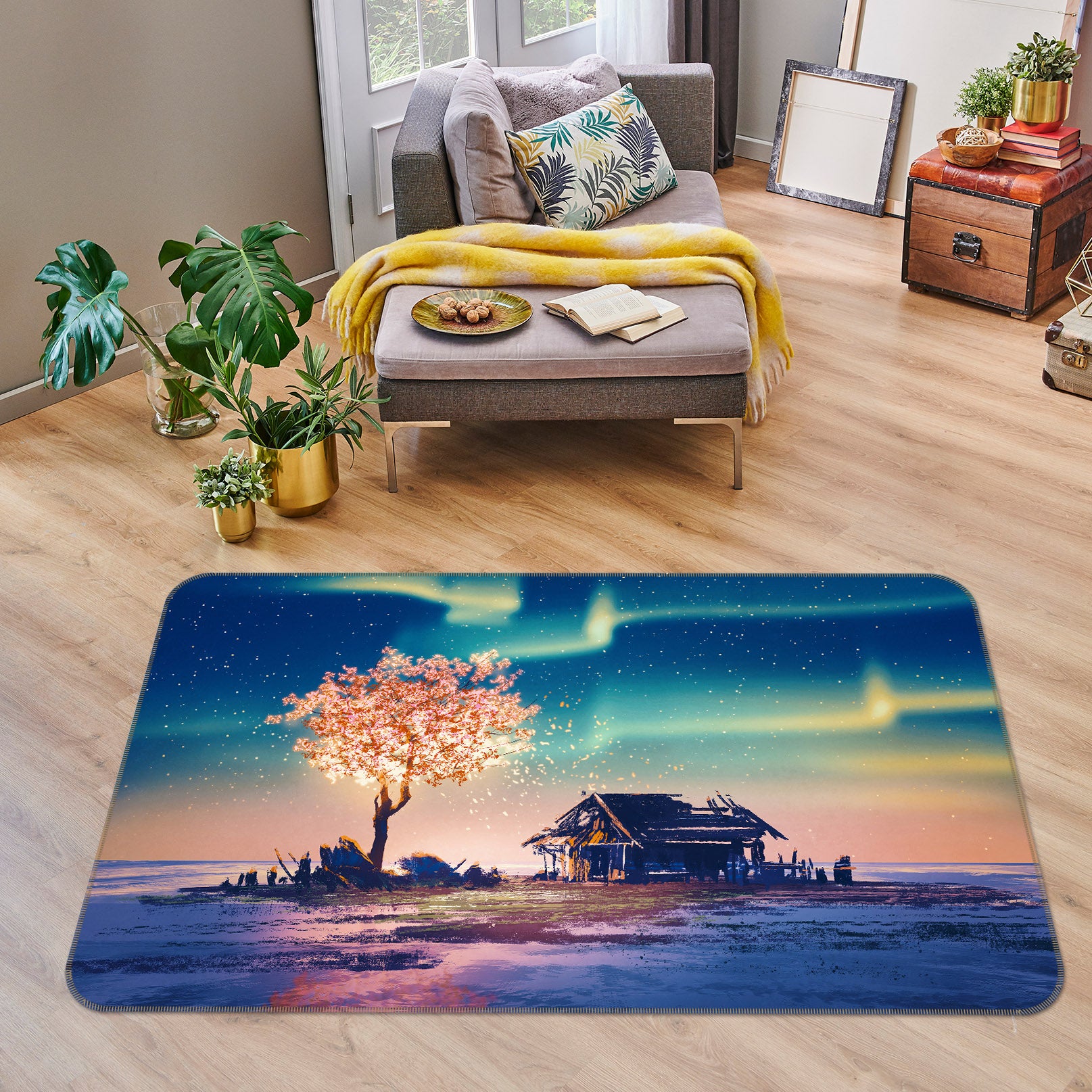 3D Tree Houses 34211 Non Slip Rug Mat