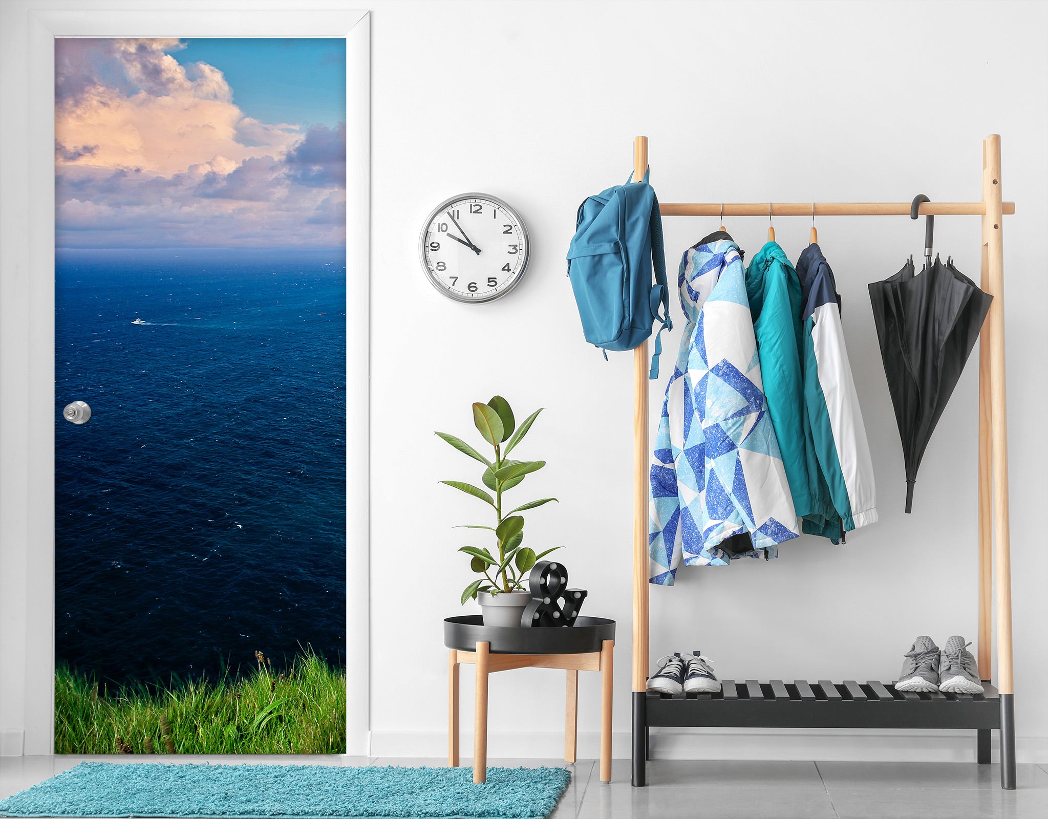 3D Blue Sea 11105 Kathy Barefield Door Mural