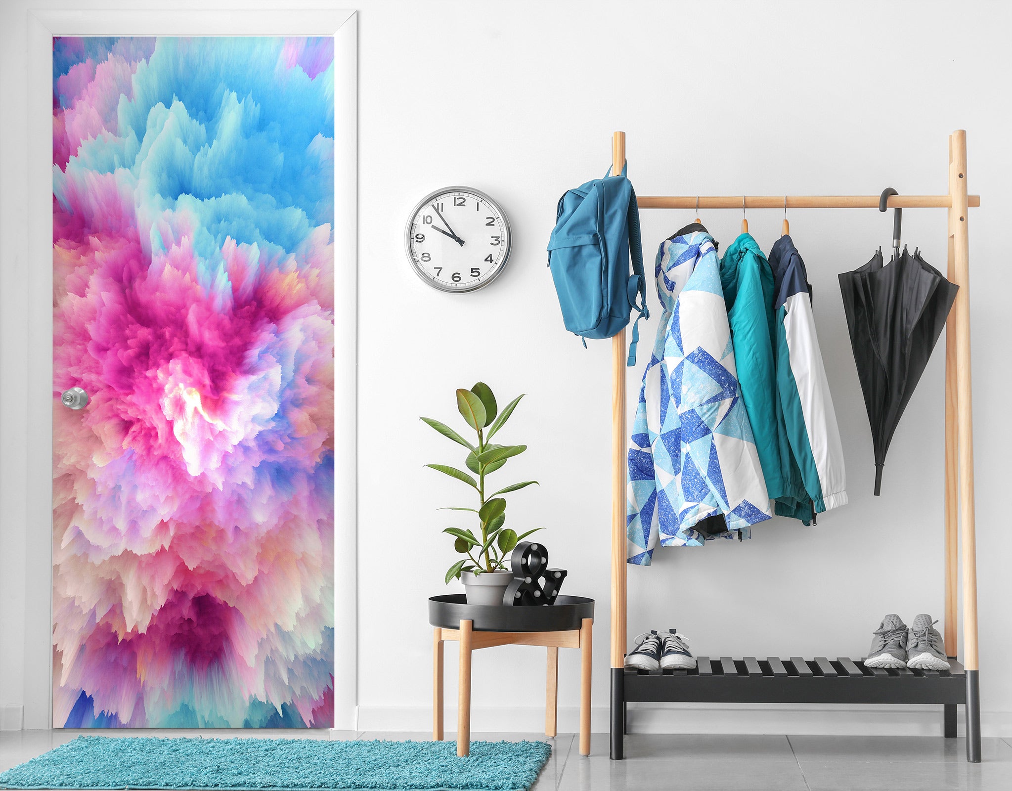 3D Blue Red 24186 Door Mural