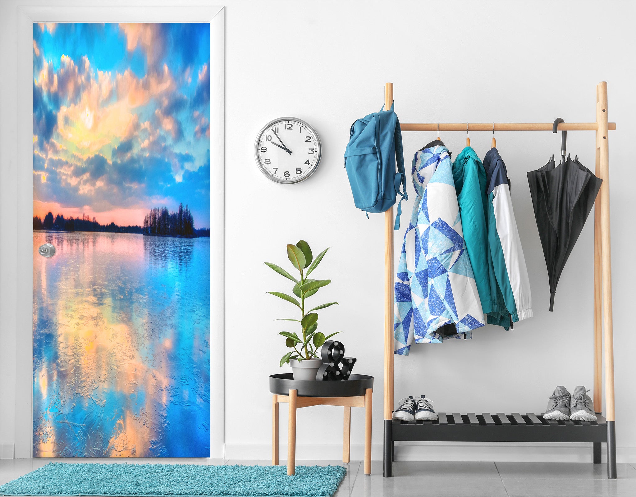 3D Sky Reflection 22018 Door Mural